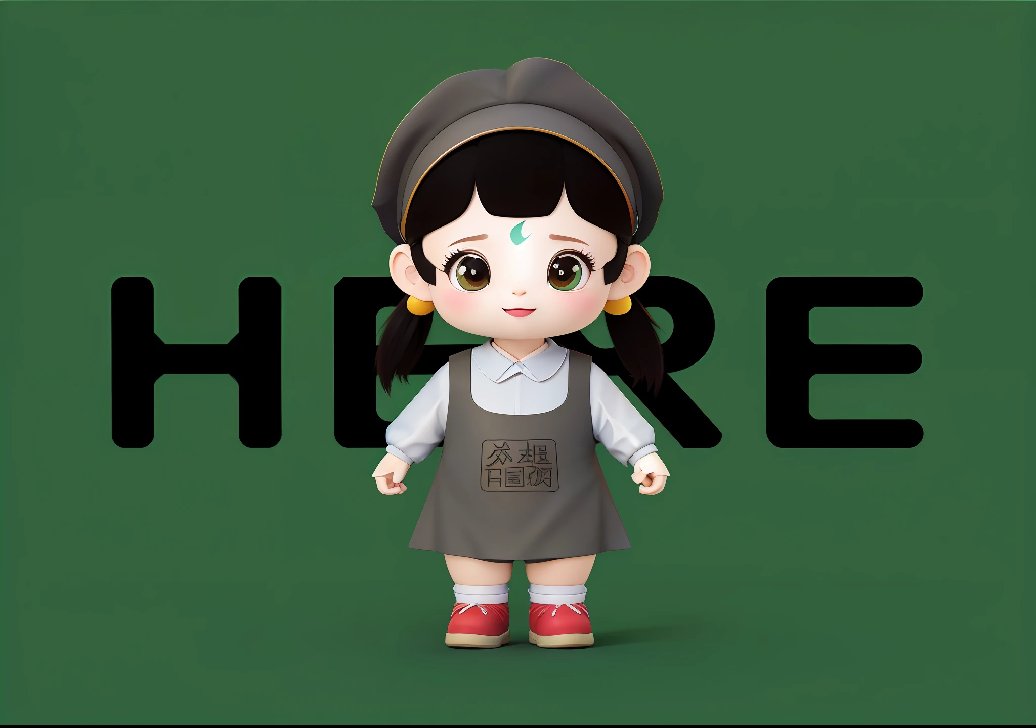 High-grade natural color matching Bright, harmonious, cute and colorful 3D animation character design Ray tracing ancient costume IP