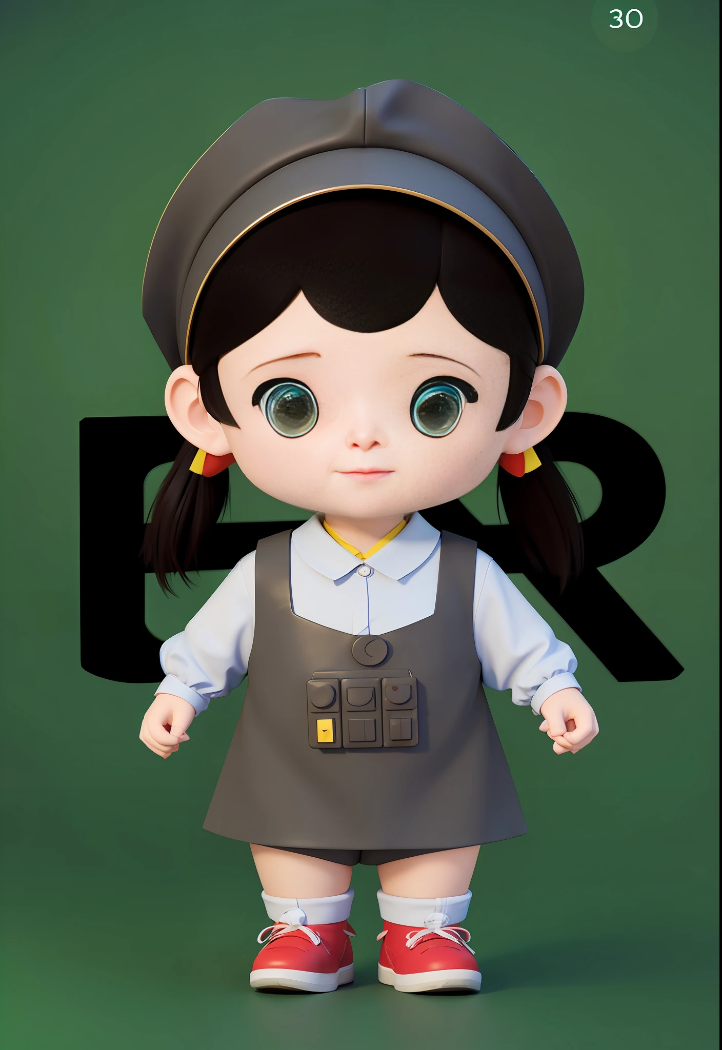 Advanced natural color matching Bright and harmonious Bright and cute 3D animation character design Ray tracing ancient costume IP character blue eyes