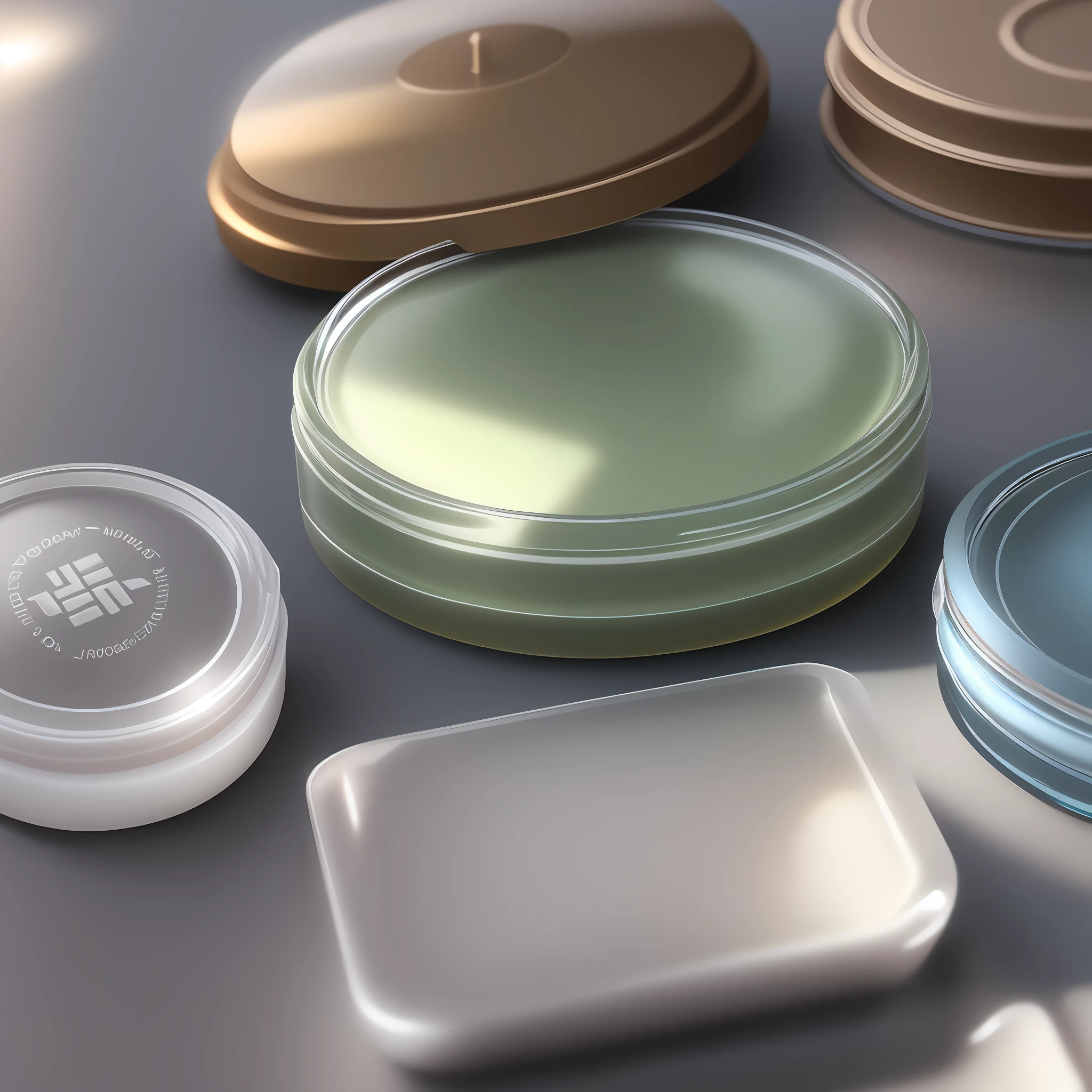 (glass material), (skin care product packaging), (HD 1:1), (light and shadow), (rendering), product rendering