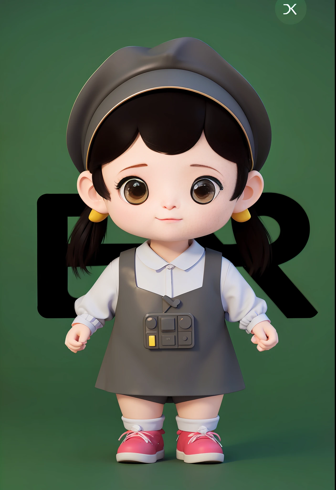 Advanced natural color matching Bright and harmonious Bright and cute 3D animation character design Ray tracing ancient costume IP character gray dreamy eyes