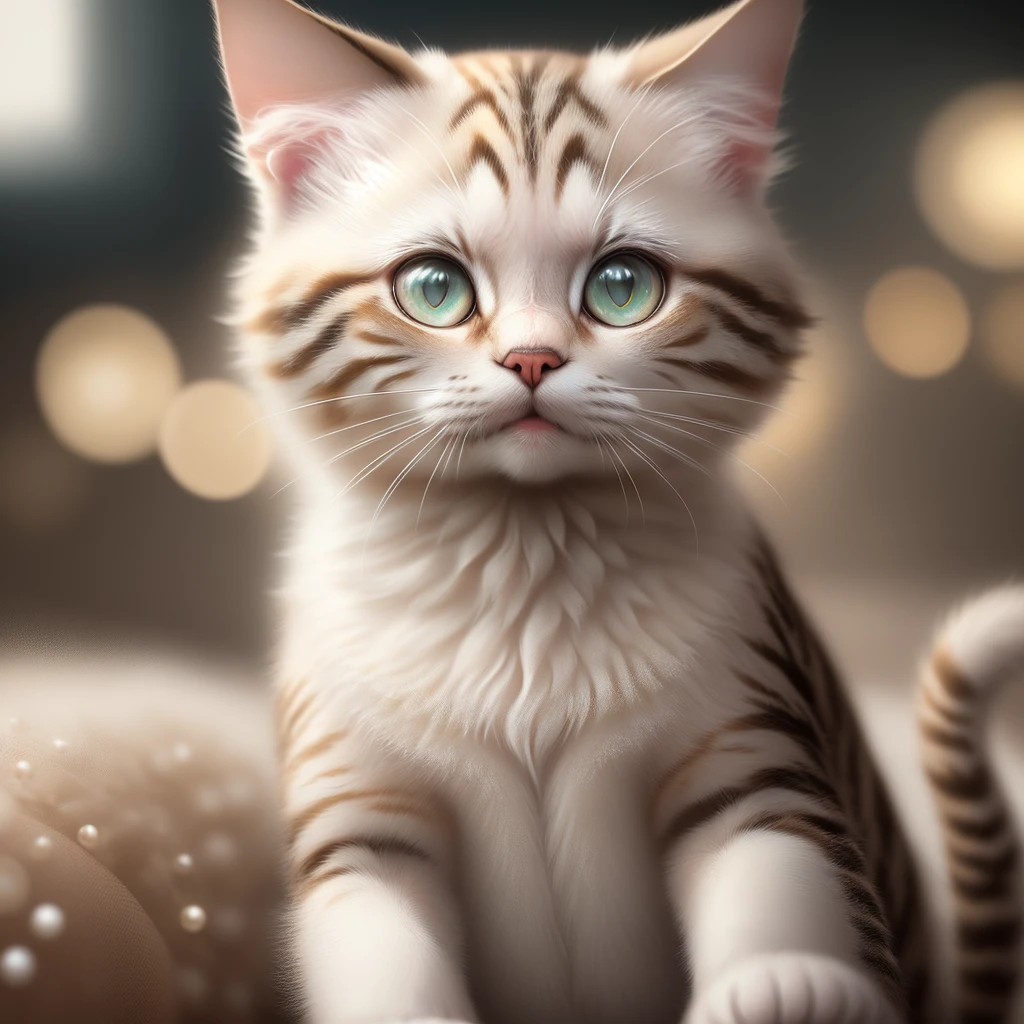 (pearl texture), (a cat), (super detail), (movie light), showing the image of a cat with perfect texture, and the overall picture quality is super high.