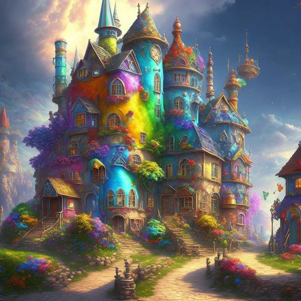 Fantastic Art Rainbow Fantasy Town
