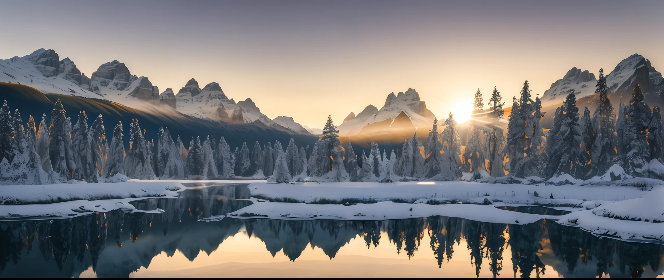 Dolomites mountains with sunlight in the background