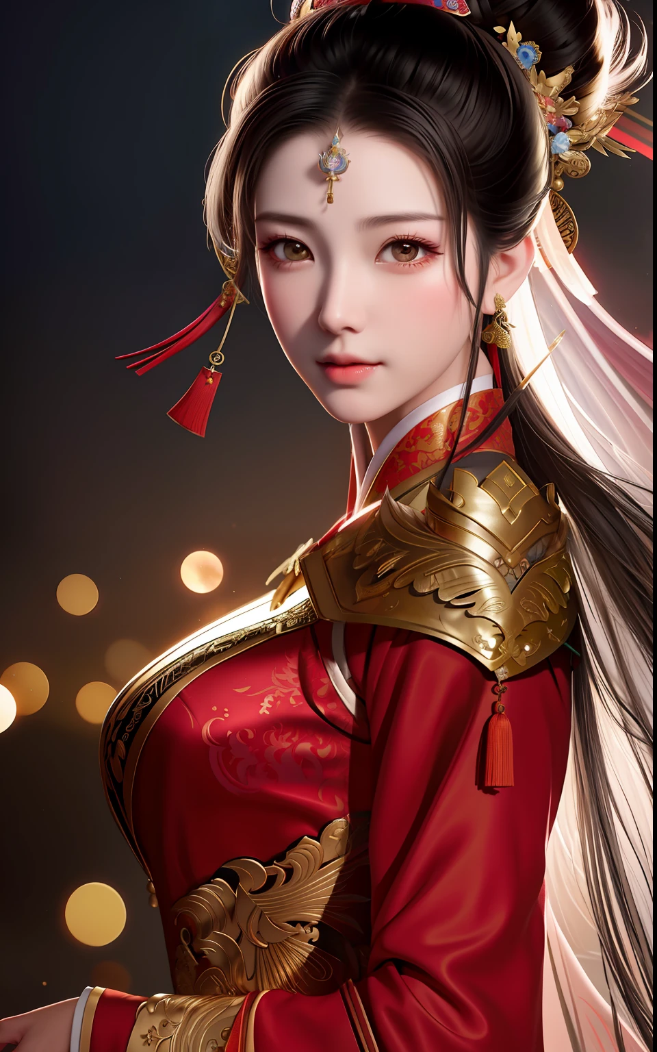arafed image of a woman in a chinese dress holding a sword, concept art inspired by Fenghua Zhong, cgsociety contest winner, fantasy art, palace , a girl in hanfu, feng zhu concept art, wlop and ross tran, chengwei pan on artstation, cushart krenz key art feminine