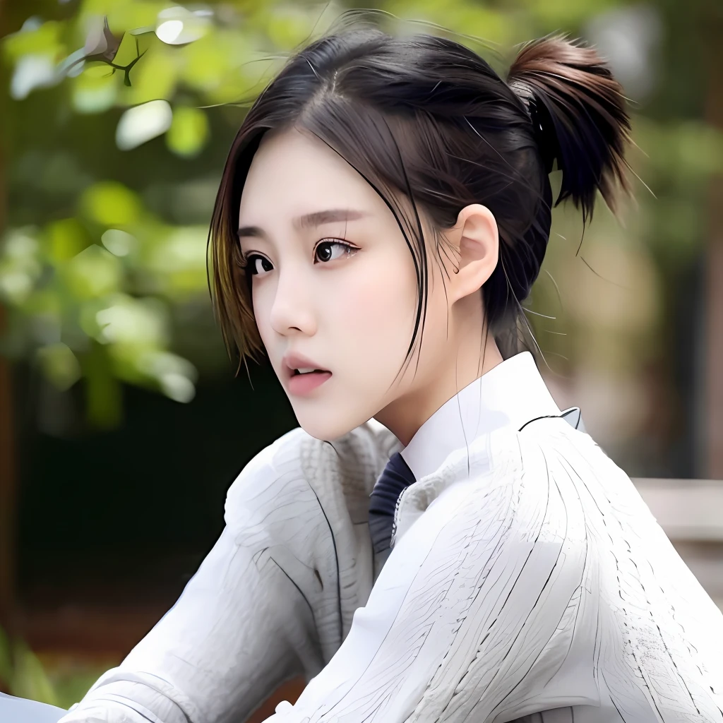 Chinese college students ponytail