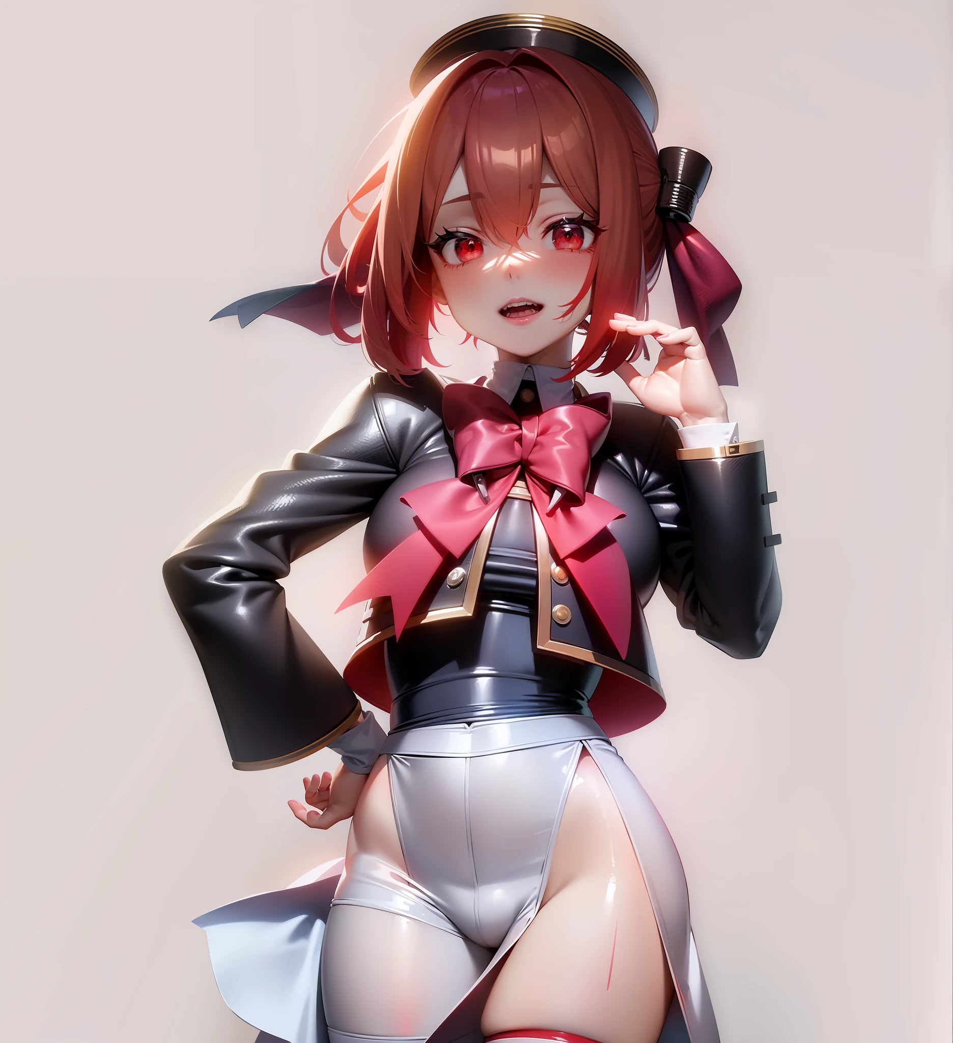 ((chest visible: 3)(red hair: 1.5)(red eyes: 2)