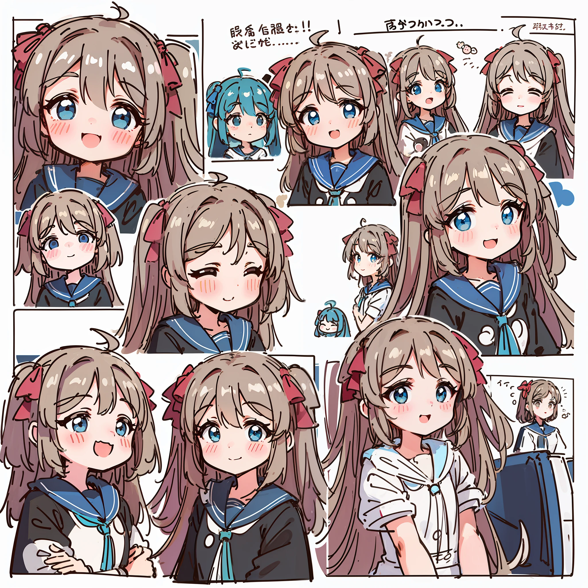a cute monkey, all
kinds of expressions, happpy, sad, angry, expectant
laughter, disappointed1, cute eyes, white
background, illustration-nii 5-style cute, emoji
as illustration set, with boold manga line style,
dynamic pose dark white,, f/64 group, related
characters, Old Meme Kernel