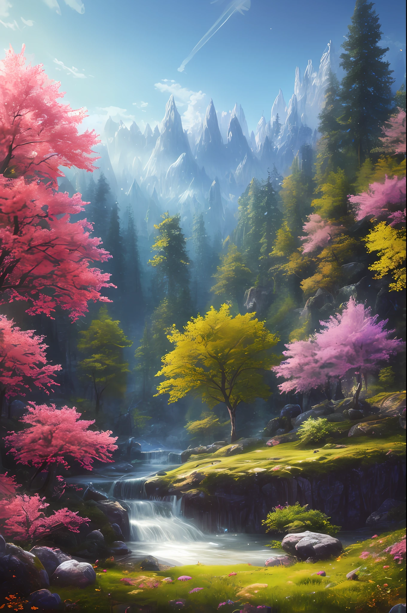 masterpiece, best quality, high quality,extremely detailed CG unity 8k wallpaper, An enchanting and dreamy scene of a fantasy forest, with towering trees, glowing mushrooms, and hidden fairy glens, creating a sense of mystique and enchantment, artstation, digital illustration, intricate, trending, pastel colors, oil paiting, award winning photography, Bokeh, Depth of Field, HDR, bloom, Chromatic Aberration ,Photorealistic,extremely detailed, trending on artstation, trending on CGsociety, Intricate, High Detail, dramatic, art by midjourney