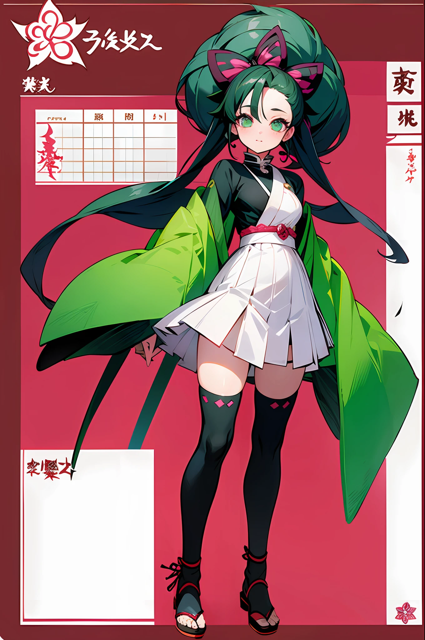 1girl, character sheet, concept art, full body, adult woman, \(kimetsu no yaiba\)