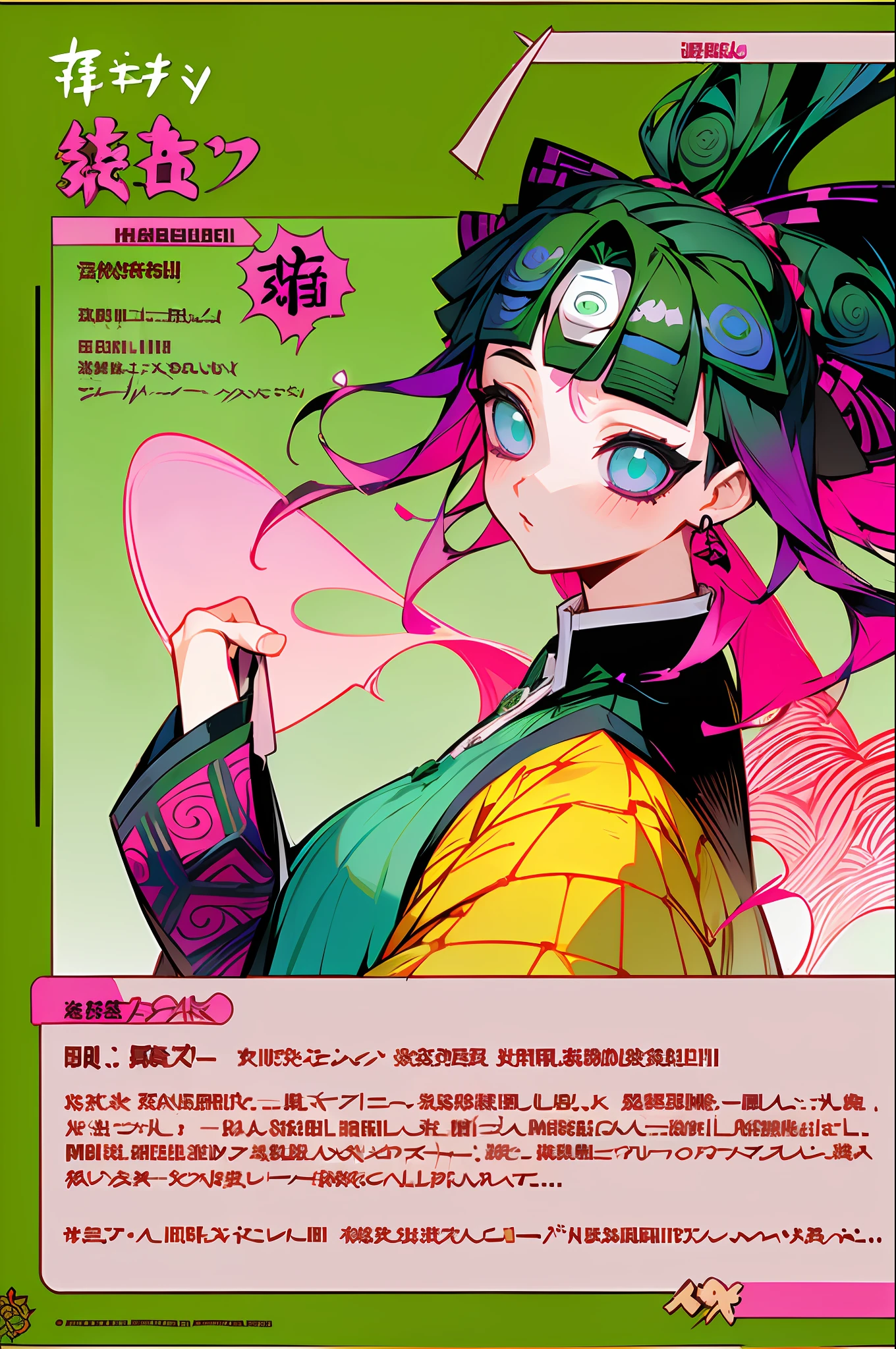 "(((epic), (high quality), (kimetsu no yaiba))), (full body), (concept art), (adult female), (character sheet)"