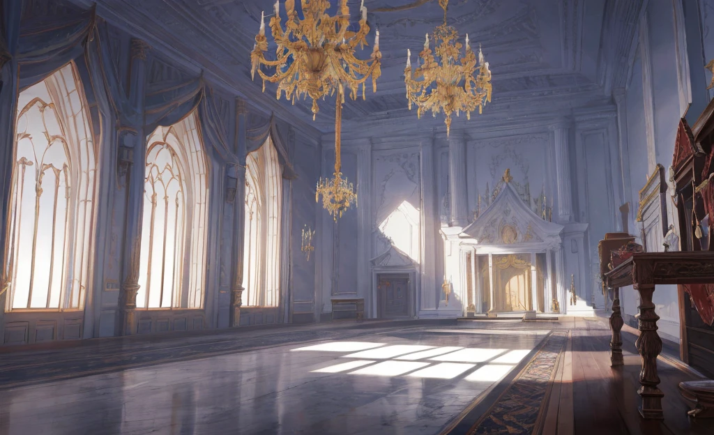 ConceptArt, no humans, scenery, room, castle interior, white, nighttime, vampire