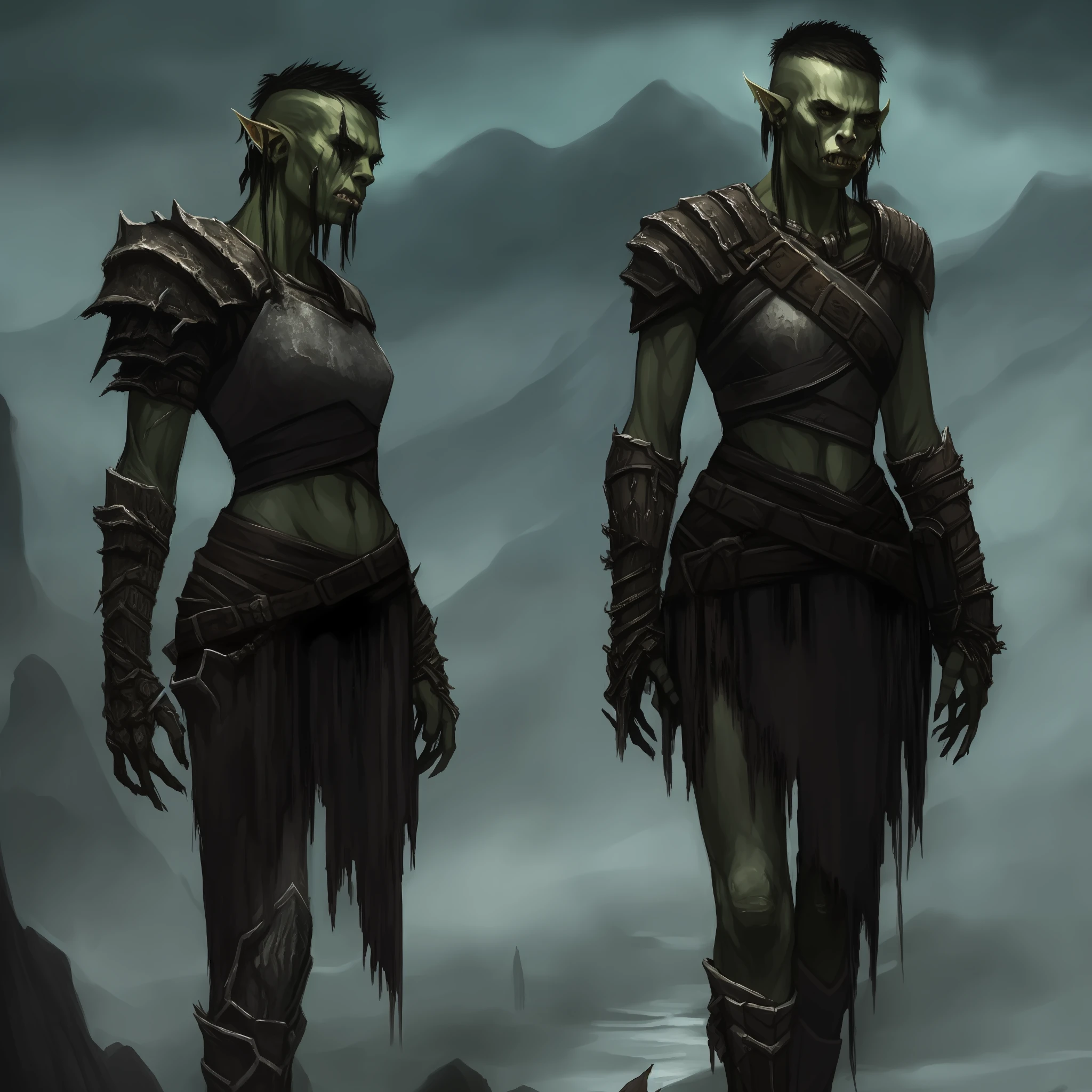 character portrait, young orc, very morbid, thin, sickly, skinny, frail, ship background, dramatic lighting, high detail, highly detailed
