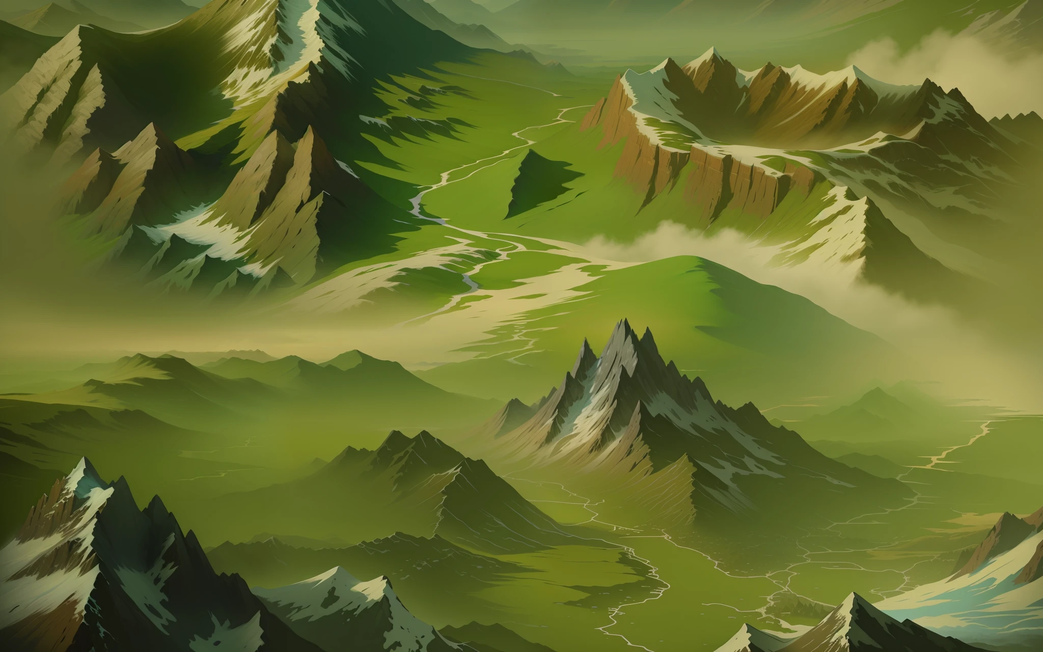 closeup of mountain and road painting, detailed game art, super detailed game art, detailed game art illustration, drawn as game concept art, game map mask painting, detailed digital 2d fantasy art, detailed landscape, intricate detail In Environment, Detailed Landscape - Width 672, Mountains, Detailed Landscape Art, Mountain Road Closeup, Road