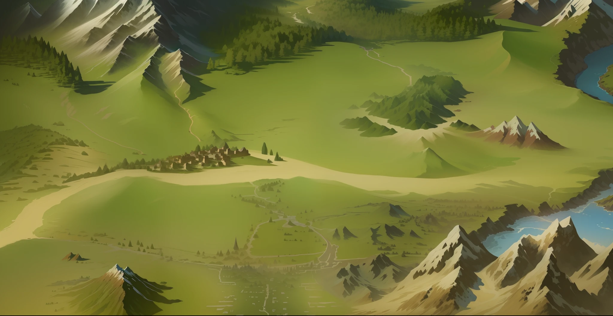 closeup of mountain and road painting, detailed game art, super detailed game art, detailed game art illustration, drawn as game concept art, game map mask painting, detailed digital 2d fantasy art, detailed landscape, intricate detail In Environment, Detailed Landscape - Width 672, Mountains, Detailed Landscape Art, Mountain Road Closeup, Road