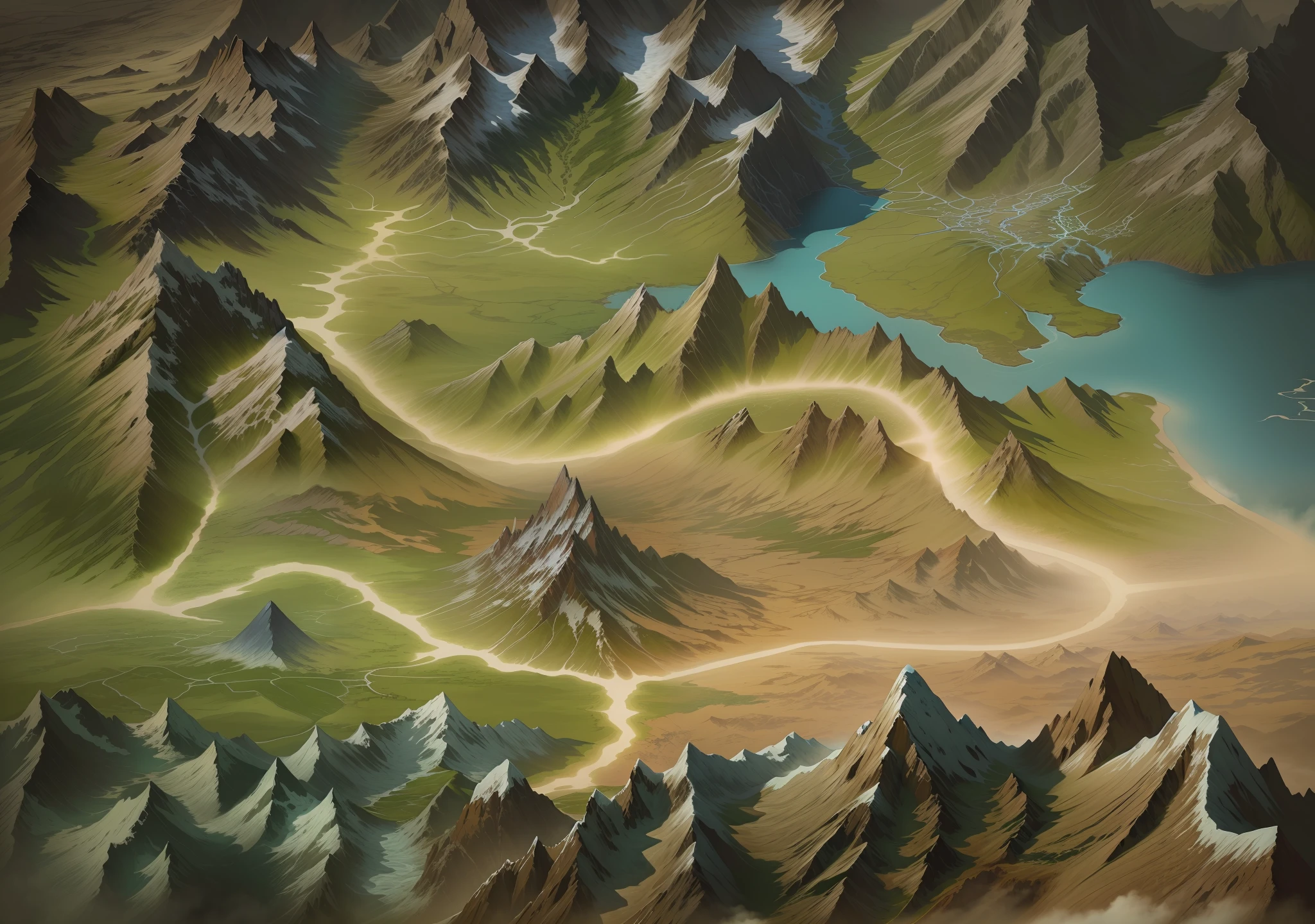 closeup of mountain and road painting, detailed game art, super detailed game art, detailed game art illustration, drawn as game concept art, game map mask painting, detailed digital 2d fantasy art, detailed landscape, intricate detail In Environment, Detailed Landscape - Width 672, Mountains, Detailed Landscape Art, Mountain Road Closeup, Road, Clear Road, Flat Road, Game Map, Legendary Style