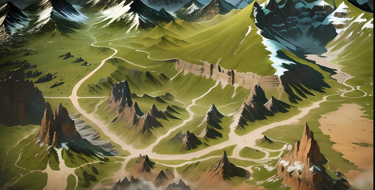 closeup of mountain and road painting, detailed game art, super detailed game art, detailed game art illustration, drawn as game concept art, game map mask painting, detailed digital 2d fantasy art, detailed landscape, intricate detail In Environment, Detailed Landscape - Width 672, Mountains, Detailed Landscape Art, Mountain Road Closeup, Road, Clear Road, Flat Road, Game Map, Legendary Style