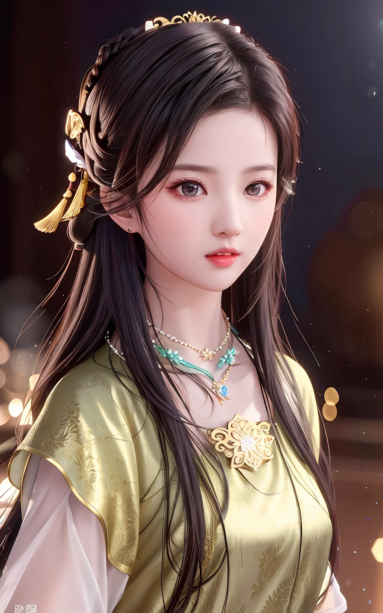 best quality, masterpiece, highres, 1girl,china dress,hair ornament,necklace, jewelry,Beautiful face,upon_body, tyndall effect,photorealistic, dark studio, rim lighting, two tone lighting,(high detailed skin:1.2), 8k uhd, dslr, soft lighting, high quality, volumetric lighting, candid, Photograph, high resolution, 4k, 8k, Bokeh,