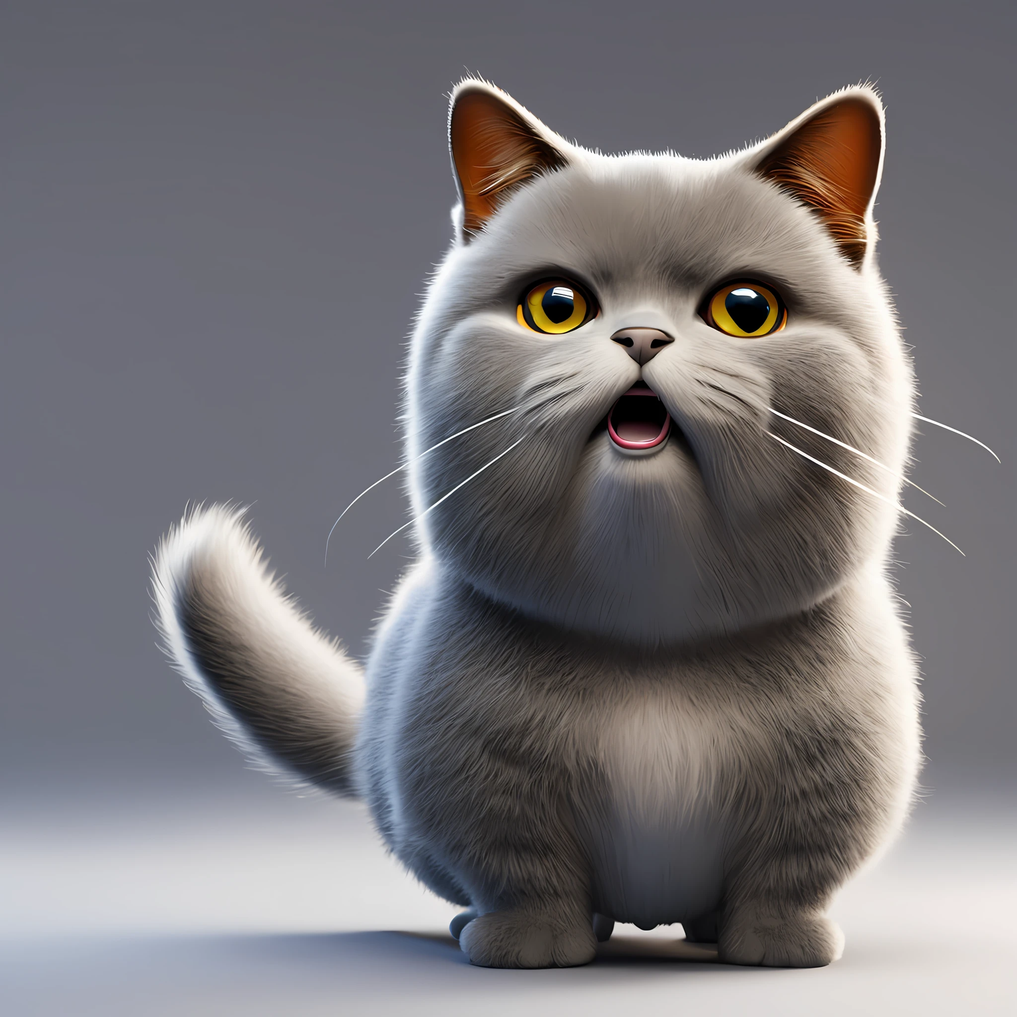 Adorable cute fluffy british shorthair cat waving and smiling greeting me, unreal engine, cozy interior lighting, art station, detailed digital painting, movie, character design by mark ryden and pixar and hayao miyazaki, unreal 5, daz , surrealism, octane rendering, 3DMDT1