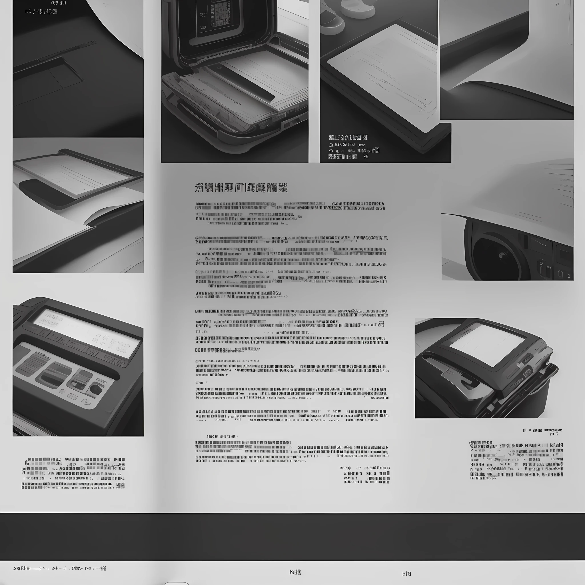 Instruction manual, black and white, photocopy version, bilingual in Chinese and English, continuous shooting, close-up, partly clear, bottom text, blue background.