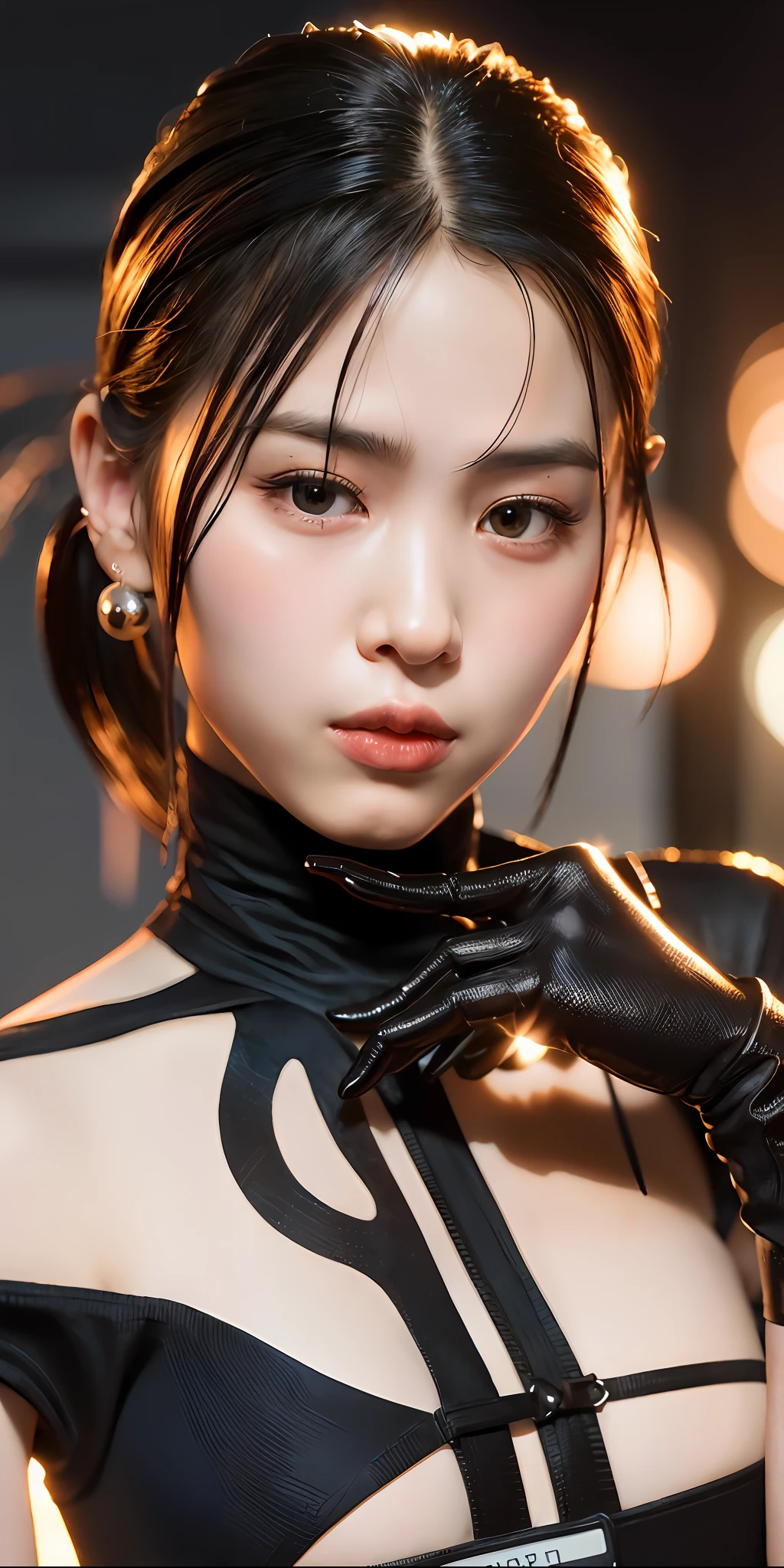 complex 3d render face ultra detailed beautiful china profile woman, beautiful studio soft light, edge light, vivid detail, fancy cyberpunk, lace, hyperrealistic, anatomy, facial muscles, electric wires, elegant, beautiful background, octane render, HR Giger style, 8k, top quality, masterpiece, illustration, smooth and beautiful, highly detailed, CG, unity, wallpaper, (realistic, photo-realistic: 1.37), excellent, detail refined, masterpiece, top quality, official art, highly detailed, absurd CG unity 8k wallpaper, full body, sitting, lightsaber, sword light,