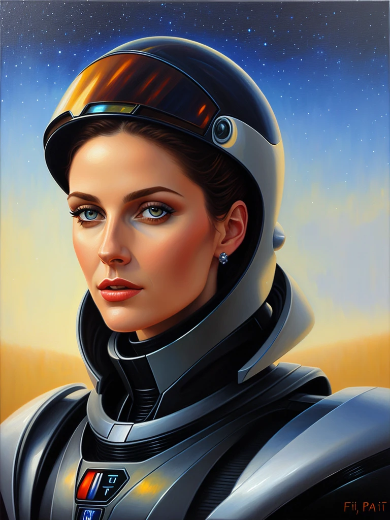 portrait sci-fi oil painting