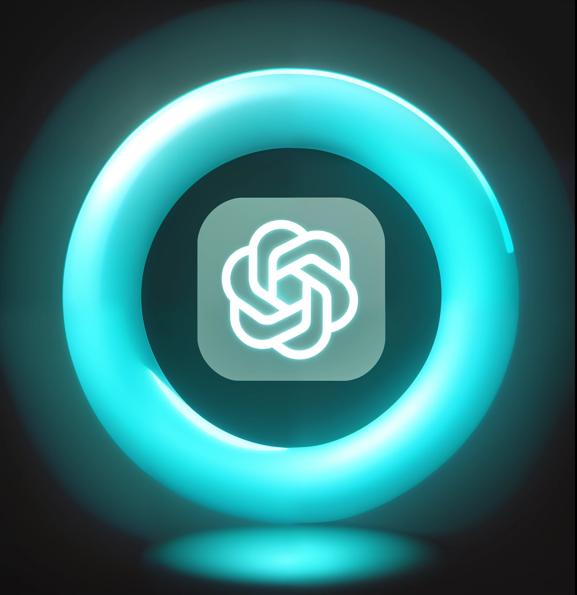 a close up of a circular object with a blue light, ios app icon, app icon, ambient teal light, icon for an ai app, torus energy, ringflash, corporate phone app icon, glowing buttons, infinite quantum portal, connected with glowing tubes 8 k, ios icon, blue circular hologram, glow filter, icon, glowing sphere, teal electricity