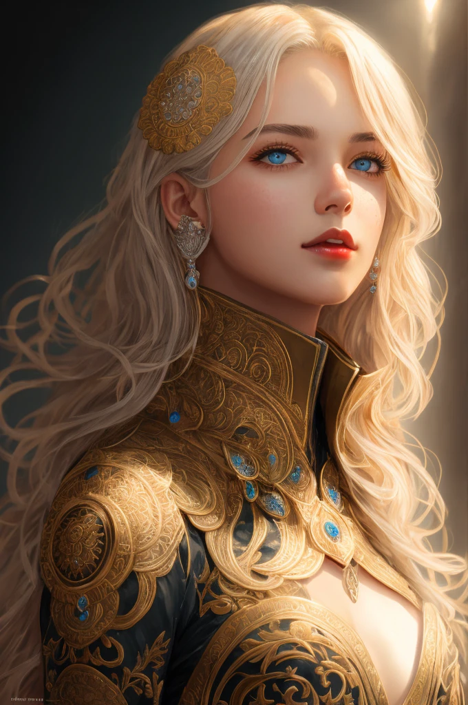brown eyes, charming, silver hair, red mouth