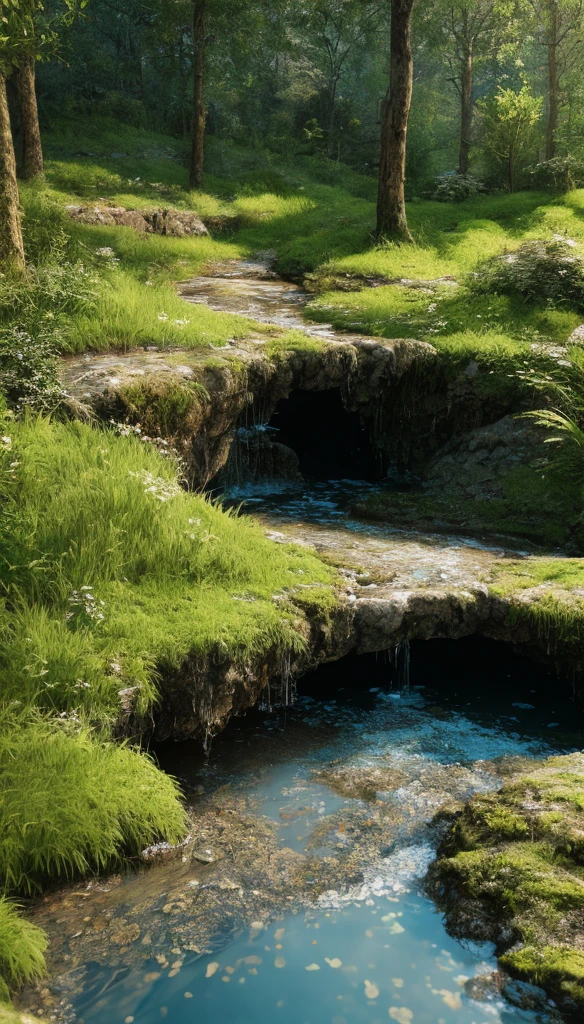 photorealistic shot of natural terrain with digged living hole, masterpiece, ultra high res, (photorealistic:1.4), cinema lighting, insanely detailed, hyper realistic, intricate design, fine details, octane render