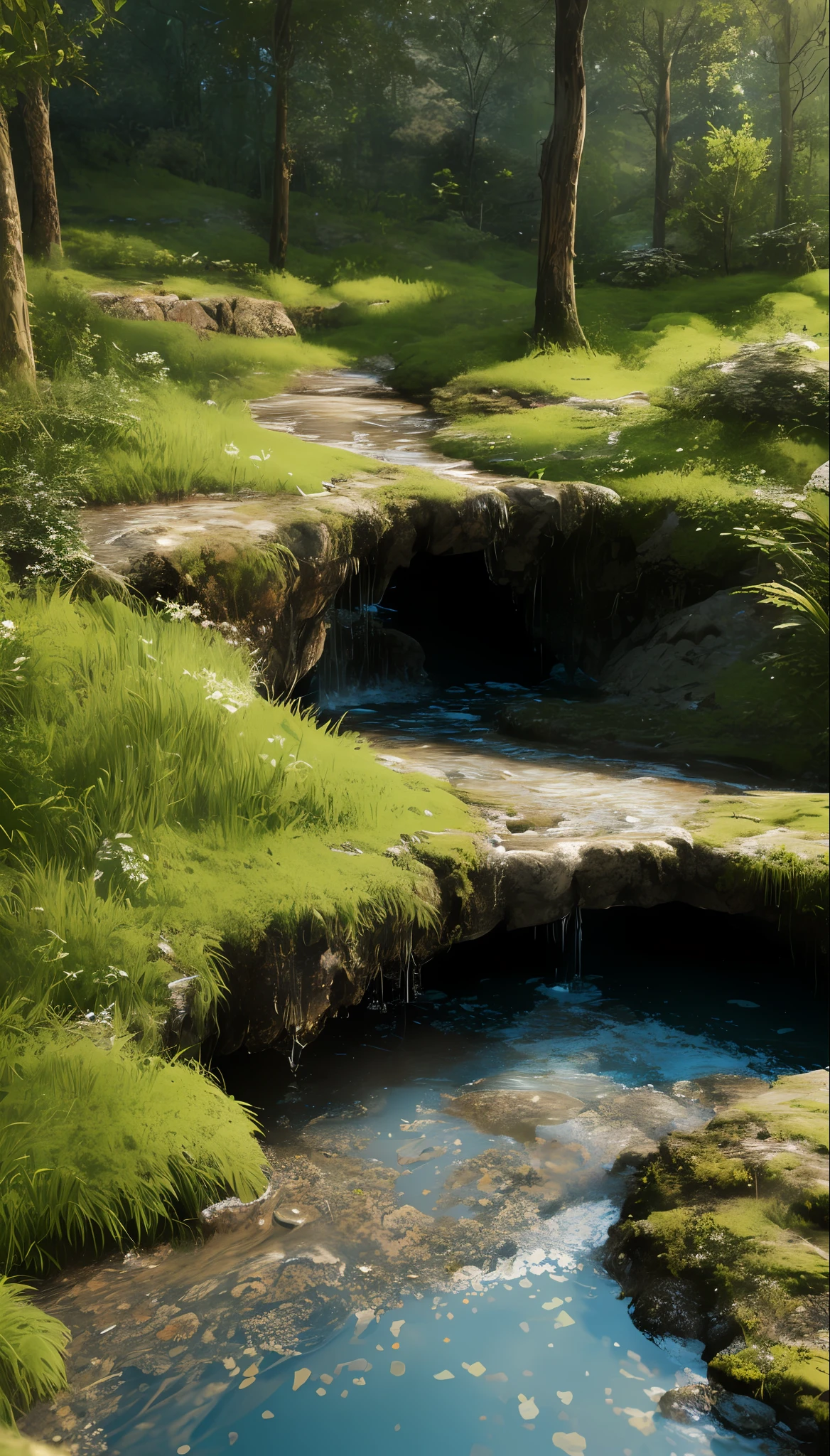 photorealistic shot of natural terrain with digged living hole, masterpiece, ultra high res, (photorealistic:1.4), cinema lighting, insanely detailed, hyper realistic, intricate design, fine details, octane render