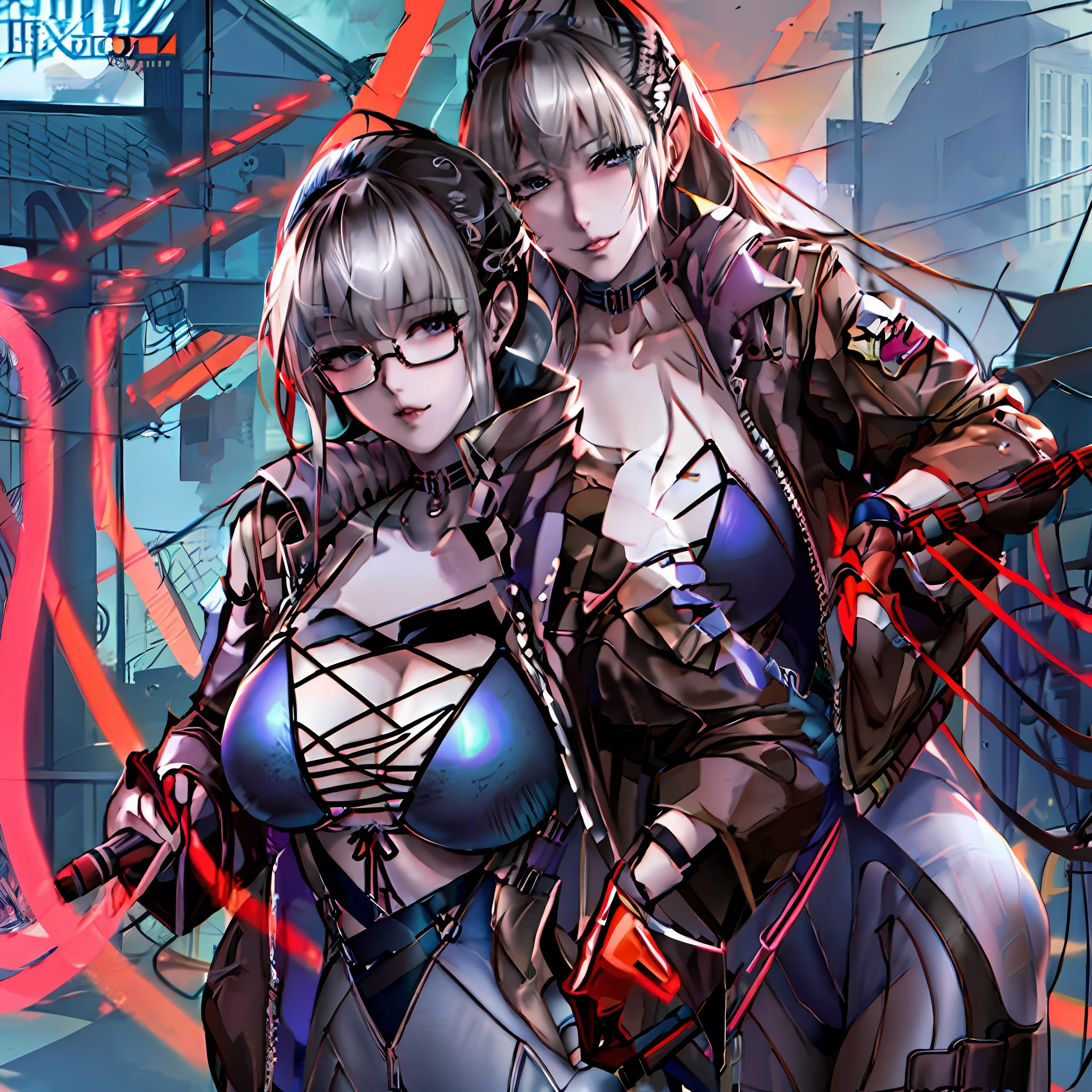 anime girl with glasses and a leather jacket posing for a picture, artwork in the style of guweiz, guweiz, high quality portrait, guweiz on artstation pixiv, guweiz on pixiv artstation, made with anime painter studio, 8k artgerm bokeh, detailed portrait of anime girl, guweiz masterpiece