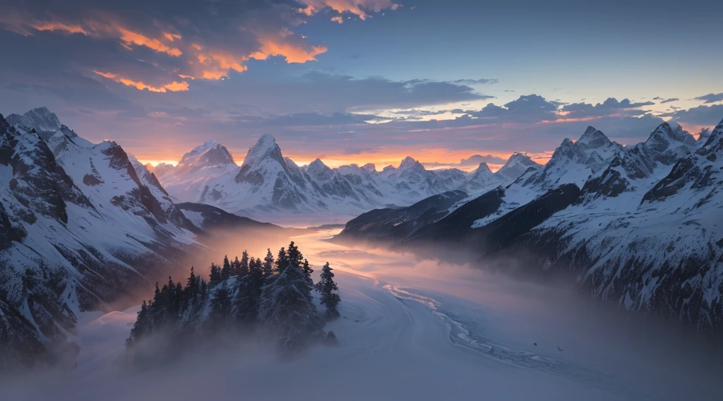 ((masterpiece,best quality,ultra detailed,ultra high res)),sunrise,alpine, floe,river,cumulonimbus cloud,woods,sunlight,chiaroscuro,