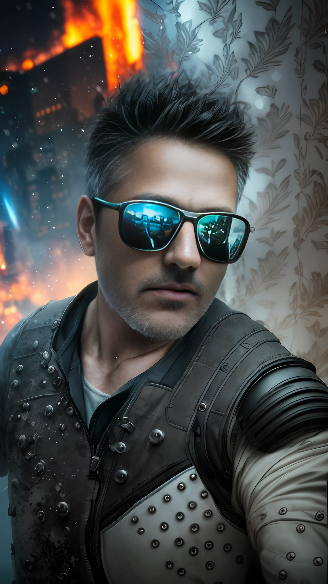 Keep the same face, Ultrarealistic portrait photograph show full body , black hair, Hasselblad X1D - 50c, Cinematic, Blur Effect, Long Exposure, 8K, Ultra-HD, Natural Lighting, Moody Lighting, Cinematic Lighting, hyper-realistic, vibrant, 8k, detailed, ultra detail, sci-fi, at the spaceport, against the background of a sci-fi ship taking off, overcast, cyber armor, lots of fine detail , photorealistic, cinematic lighting, light atmosphere, volumetric lighting, action pose, epic scene, lots of fine detail, movie style, photography, natural textures, natural light, natural blur, photorealism, cinematic rendering, ray tracing, highest quality, highest detail, Cinematic, Blur Effect, Long Exposure, 8K, Ultra-HD, Natural Lighting, Moody bright Lighting, Cinematic Lighting, hyper-realistic, vibrant, detailed, ultra detail, RAW photo