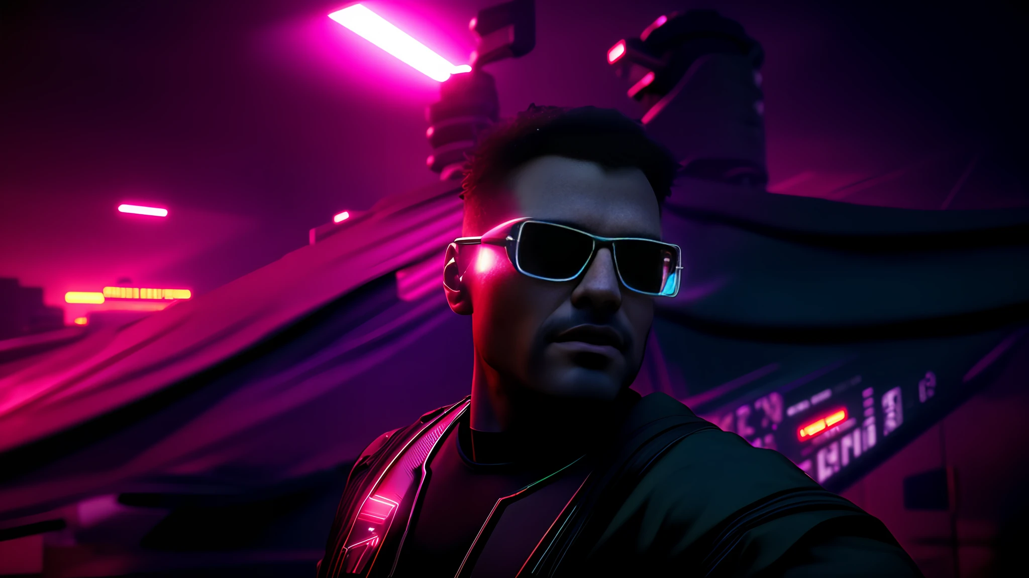 "Using Stable Diffusion, generate a cyberpunk-style selfie by transforming the original face in the picture while maintaining ultra-realistic, 8k ultra HD quality."