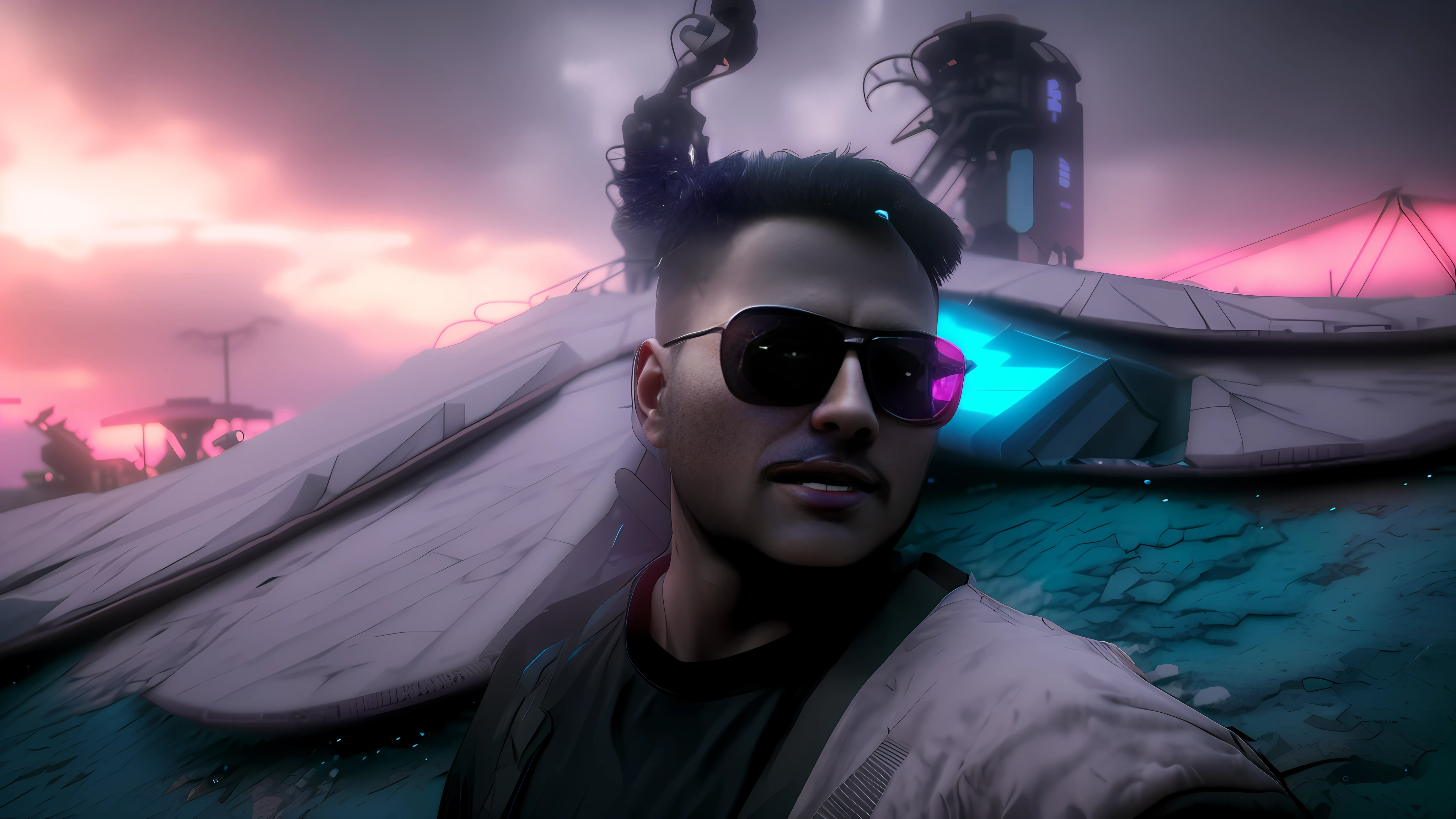 "Using Stable Diffusion, generate a cyberpunk-style selfie by transforming the original face in the picture while maintaining ultra-realistic, 8k ultra HD quality."