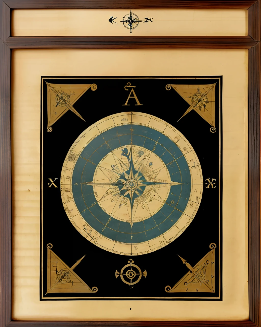 the front cover of an ancient medieval African codex, ebony parchment, nautical chart, nautical symbols, tooling, gold furniture, view from above, centred, extremely high details, scruffy:1.5, rough:1.5, stained:1.5, bright natural colours:1.5
