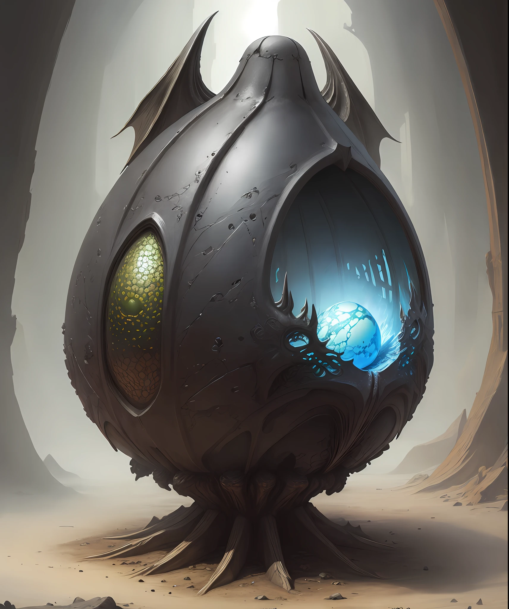 concept art of dragon's egg by giger