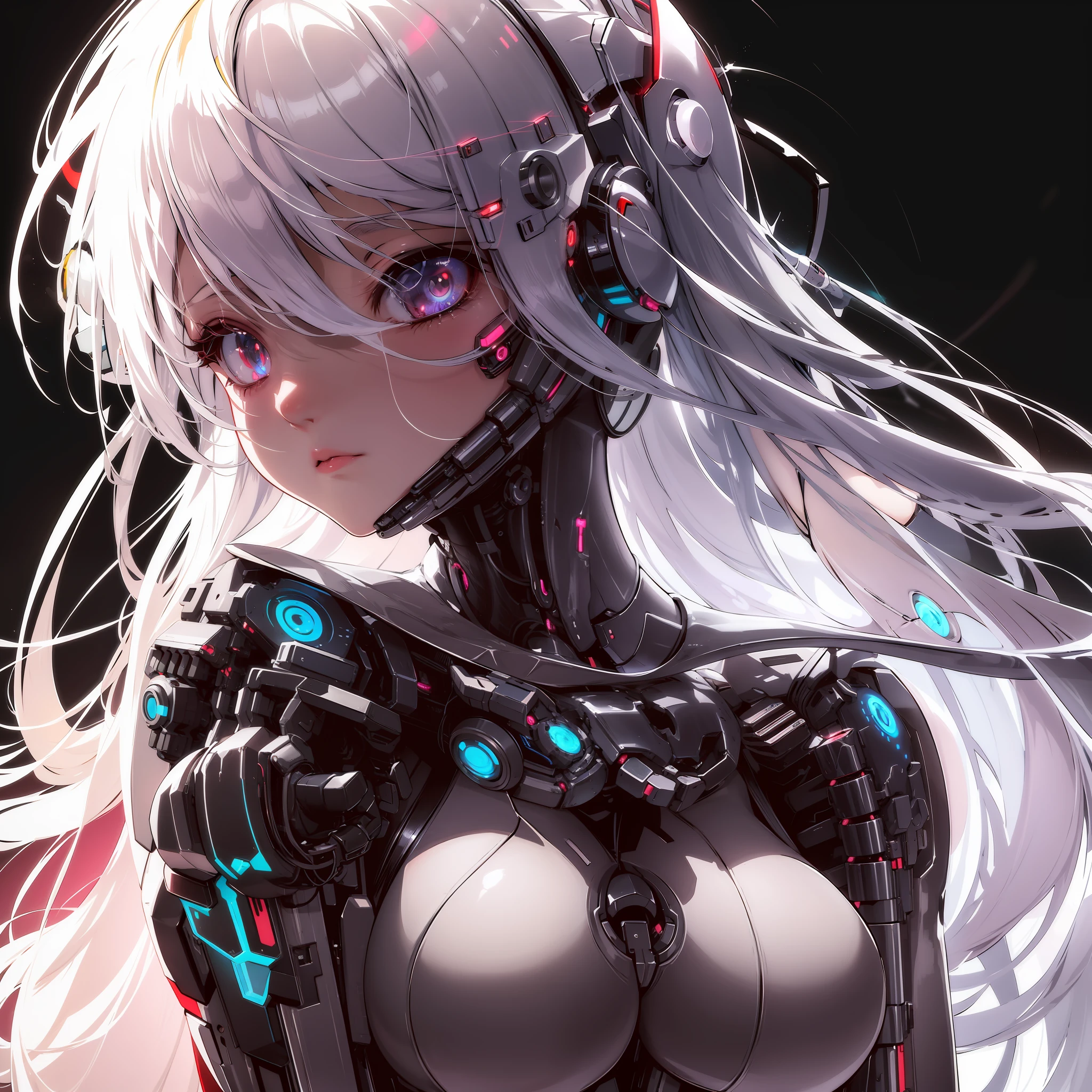 anime girl with a futuristic body and headpiece, cyborg - girl with silver hair, perfect android girl, beutiful white girl cyborg, cyborg girl, perfect anime cyborg woman, cyborg - girl, beutiful girl cyborg, cute cyborg girl, anime robotic mixed with organic, anime cyborg, biomechanical oppai, cyberpunk anime girl mech, broken beautiful female android!