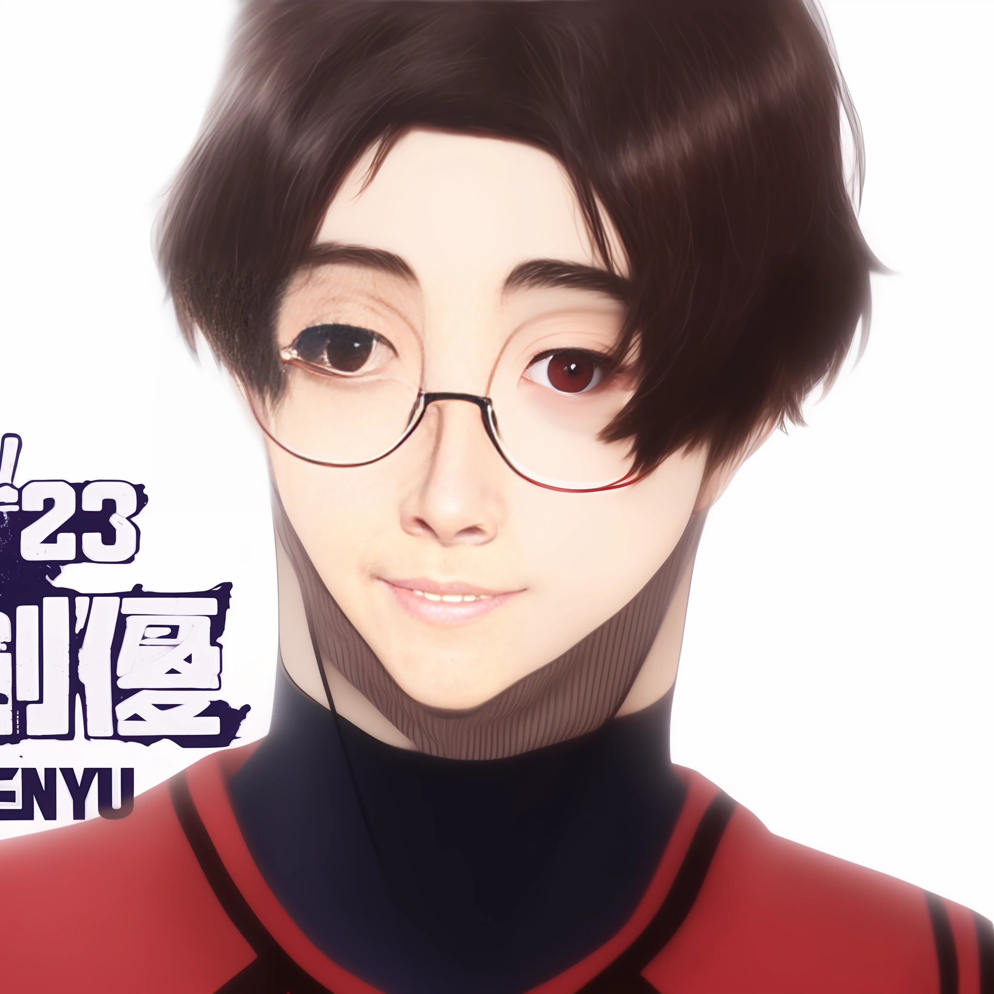 Closeup of a person wearing glasses and a red jacket, super resolution, super detailed, super detailed, masterpiece, best quality, 1boy
