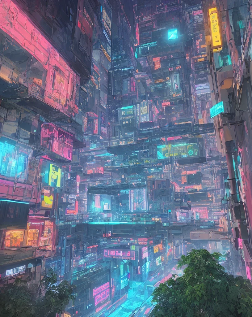 A futuristic cityscape with elements of sci-fi and Wes Anderson's signature style. The image has a 16:9 aspect ratio and is captured in a symmetrical, high-saturation design style.
The city is rendered in a bright, bold color palette, with pops of neon pink and vivid blue contrasting against a deep, rich black background. The buildings are tall and sleek, with clean lines and sharp angles that echo the futuristic aesthetic of sci-fi films.
The city is bustling with activity, with futuristic cars soaring through the sky and robots moving about their tasks, while citizens navigate the busy sidewalks below. The scene is full of life and energy, with the futuristic architecture creating an almost surreal, dreamlike atmosphere.
Wes Anderson's signature style is evident in the symmetrical composition and carefully balanced design of the image. Every element is perfectly placed to create a sense of harmony and unity, while at the same time, the futuristic elements of the scene create an atmosphere of excitement and possibility.
The image is a striking representation of a possible future world that combines the imaginative elements of sci-fi with the eclectic, offbeat style of Wes Anderson, producing a symmetrical, colorful, and exciting scene that is both awe-inspiring and inspiring.