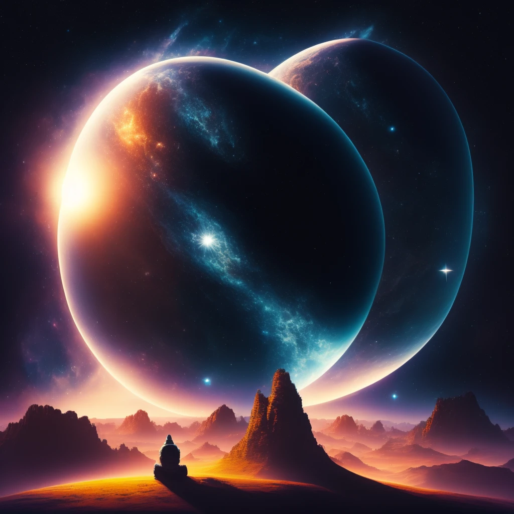 A lonely planet in the universe.