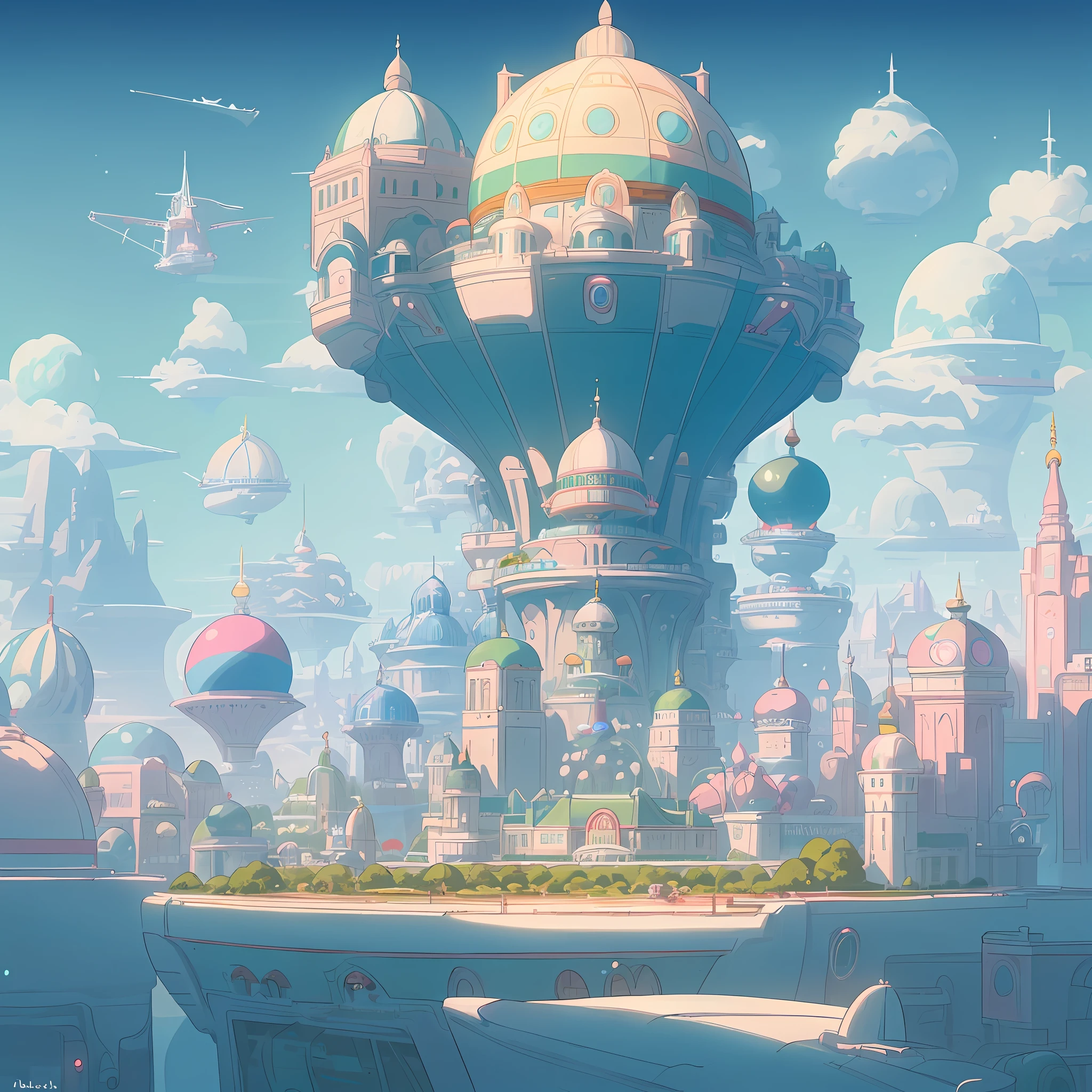 A kooky and whimsical image of a futuristic world, designed in Wes Anderson’s signature symmetrical style with high saturation colors.

The world is populated by fantastical and unusual architecture, with towering spires and bulbous domes painted in bright pinks, greens, and blues. The buildings are laid out symmetrically, creating a sense of order and balance in the bustling metropolis.

The sky is filled with airships and flying cars, moving in a sublime, labyrinthine pattern. AI-driven robots in sleek white hover around delivering parcels, while giant, luminescent sea creatures made of plastic float slowly through the sky.

The colors in this utopia are rich and saturated, with pastel pinks and blues contrasting against vivid greens and yellows. Everything is meticulously arranged, as evidence by the neat rows of buildings and the orderly traffic in the sky.

Overall, the image captures the essence of Wes Anderson's style, with its symmetry and bright, quirky design elements. It is a playful and whimsical representation of a futuristic world, where anything seems possible and the sky is the limit.