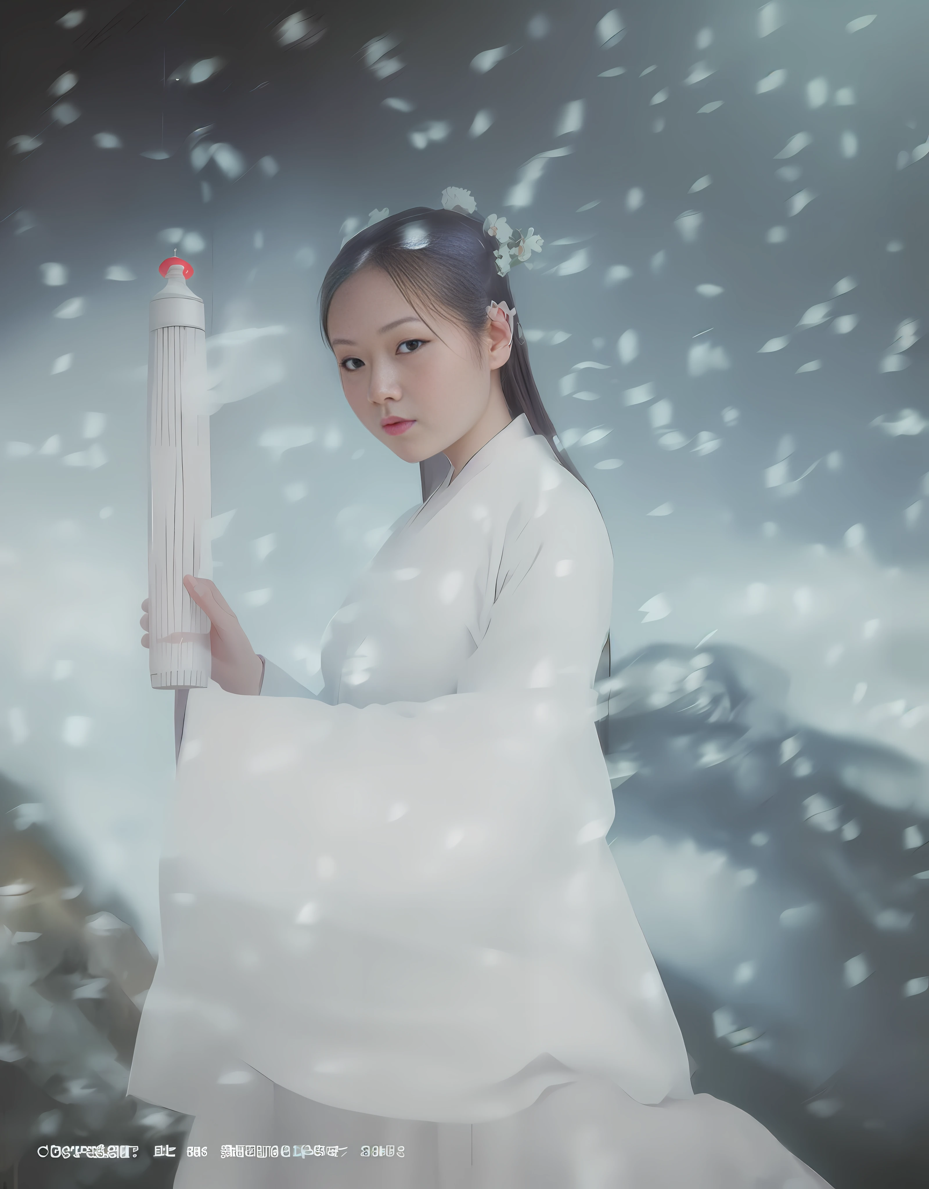 best quality, masterpiece, highres, 1girl,Beautiful face,chinese clothes,white Taoist robes,in room,drinking tea,incense burner,bookcase,oil lamp,Warm light