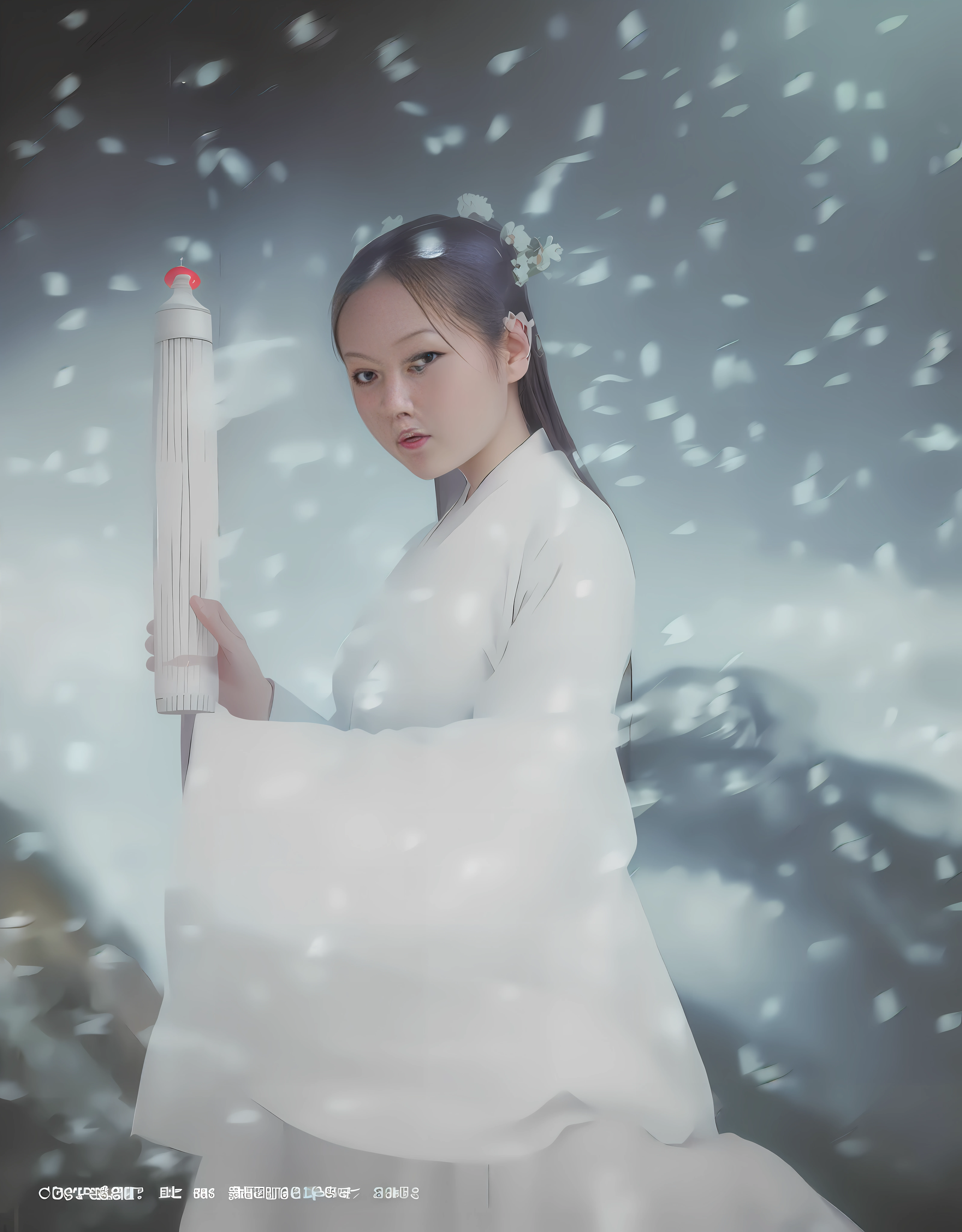 best quality, masterpiece, highres, 1girl,Beautiful face,chinese clothes,white Taoist robes,in room,drinking tea,incense burner,bookcase,oil lamp,Warm light
