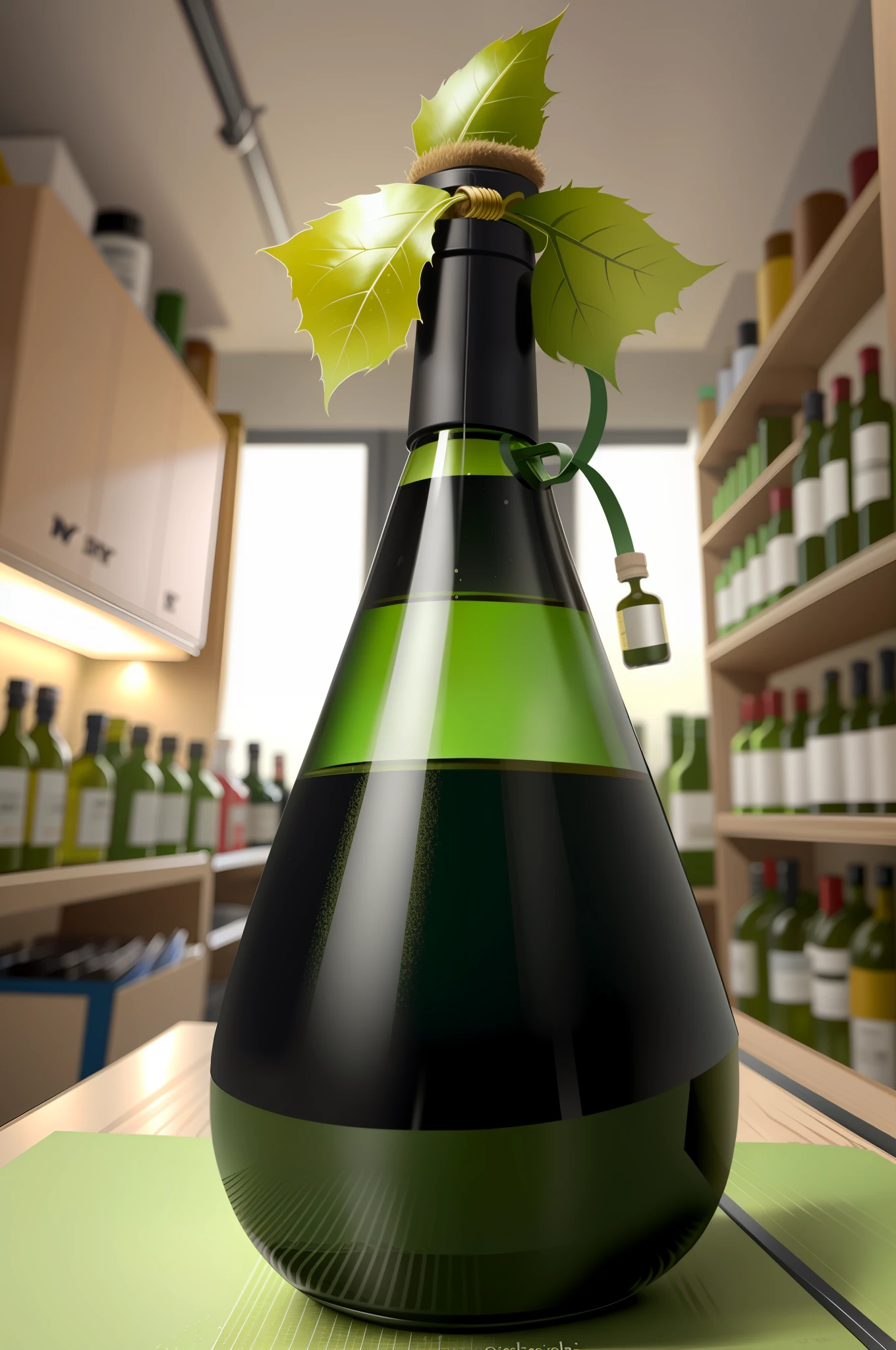 add a black and red label that fits into the width of the bottle with the writing "Club" on the label