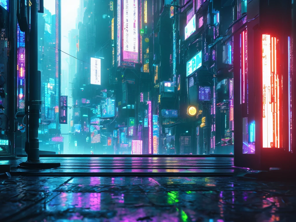 Simple and atmospheric computer case, concept art, cyberpunk colors, masterpiece, rain, ray tracing, RTX, intricate, 3d, very detailed, trends on artstation, 4k, extreme detail, ultra hd, HDR, 8K, extreme detail