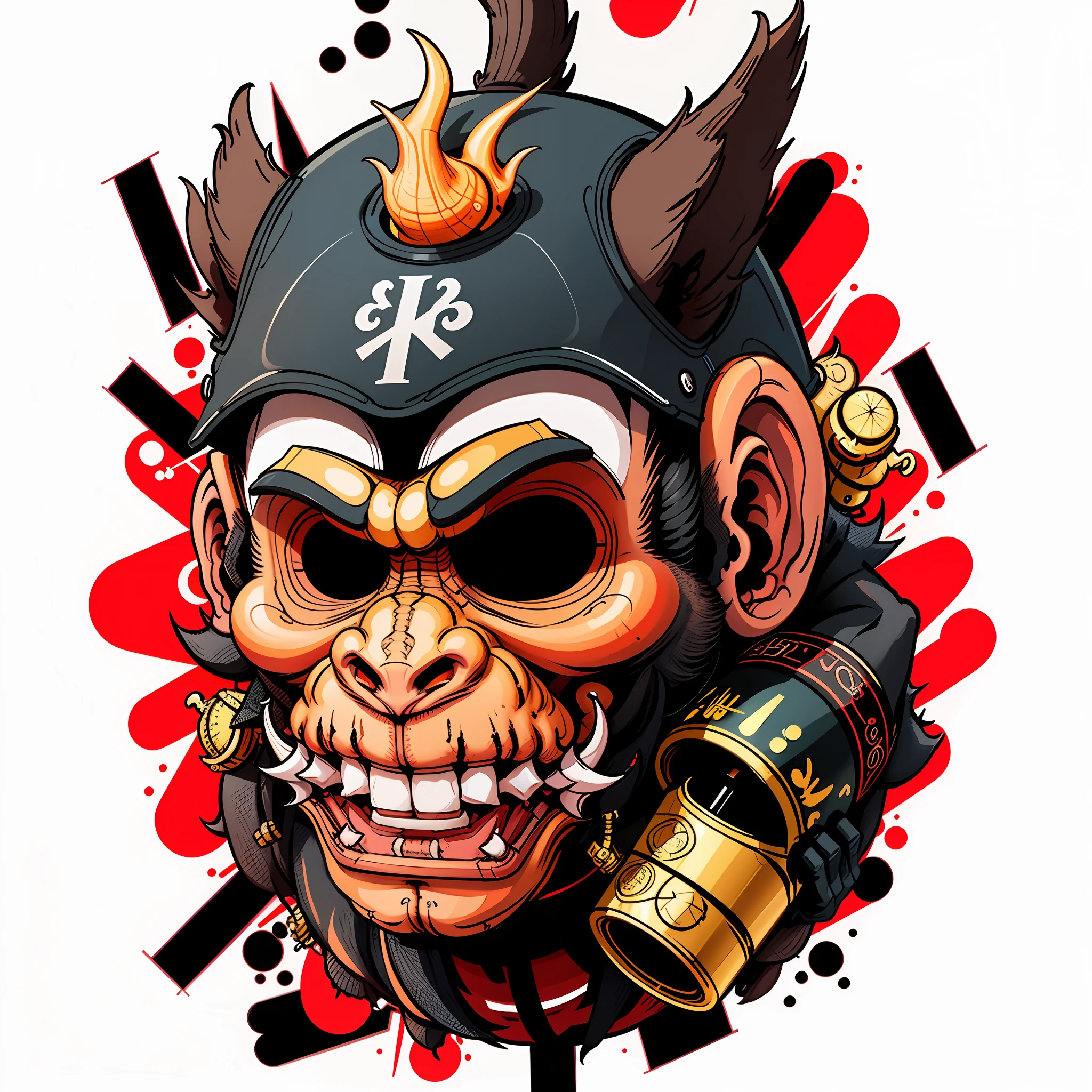 Monkey head in 0mib style