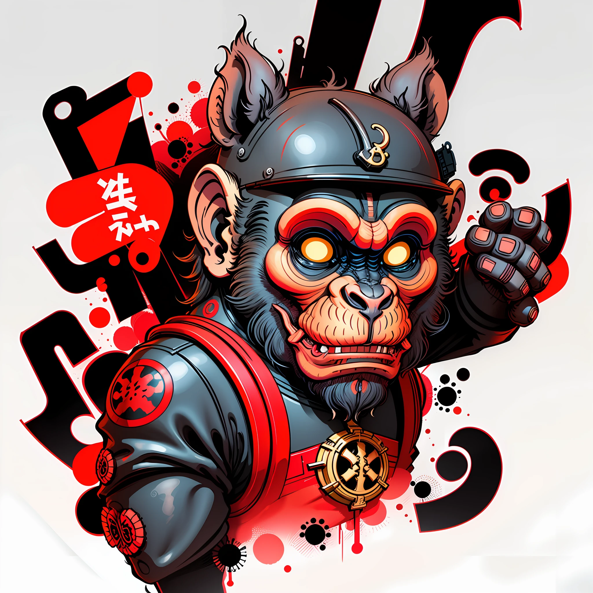 Monkey head in 0mib style