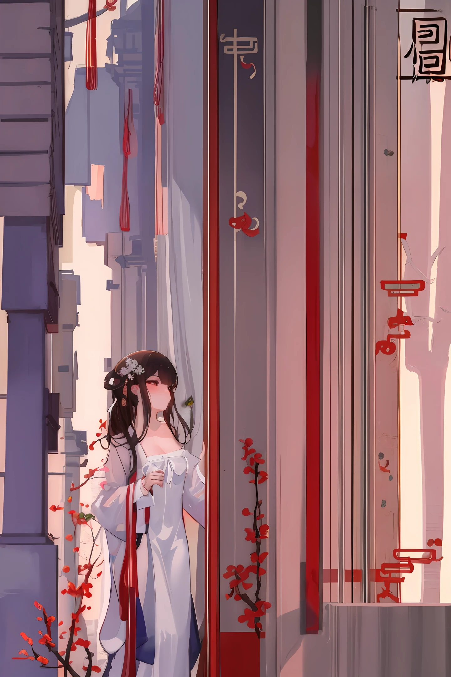 See it as a Chinese painting style sexy, naked, cute white without clothes