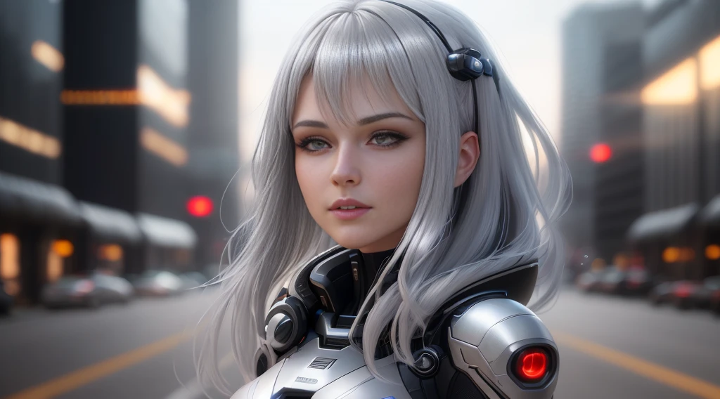 Ultra-high-definition CG images, futuristic city backgrounds, urban lighting modeling (multiple light sources), realistic stereo sound, technology-rich, artificial knowledge and abilities, presence of beautiful women (silver-haired), Marvel comics style, realistic textures, The multiplayer duel and cinematic lens feel will further sublimate the digital world. realistic pictures