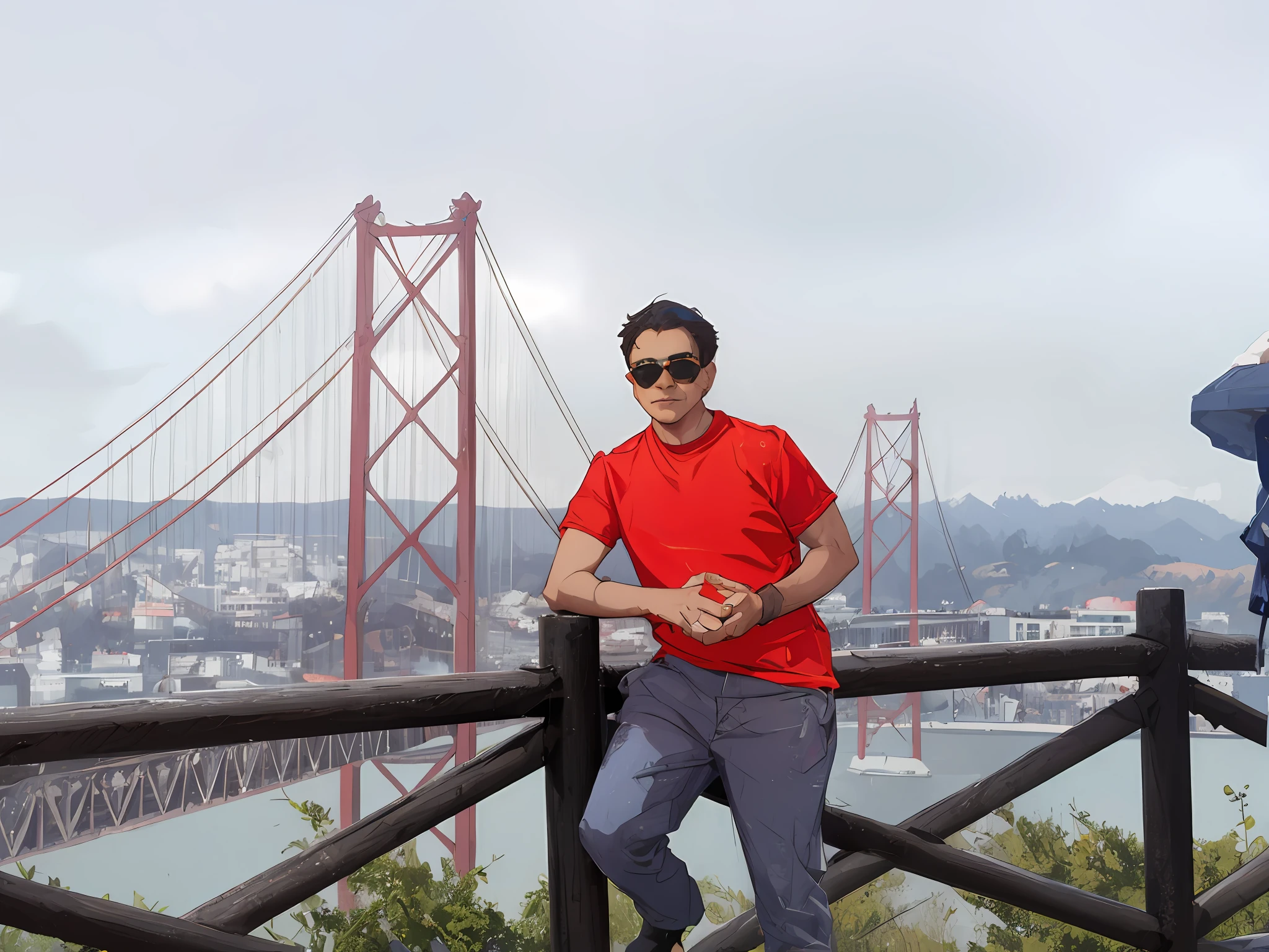 1 man wearing sunglasses